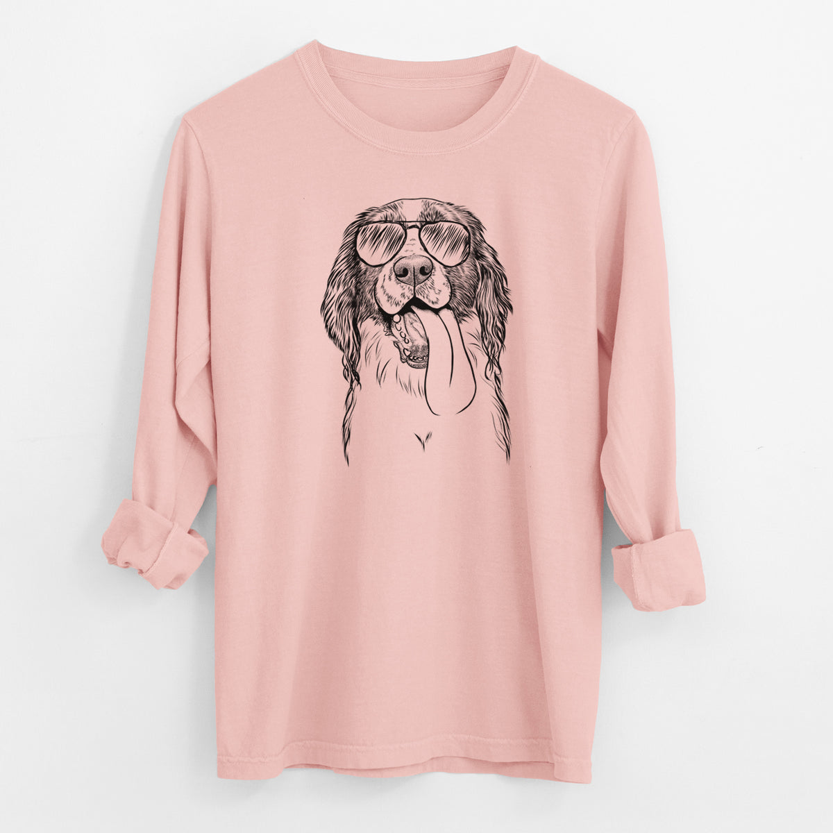 Aviator Duke the English Springer Spaniel - Men's Heavyweight 100% Cotton Long Sleeve