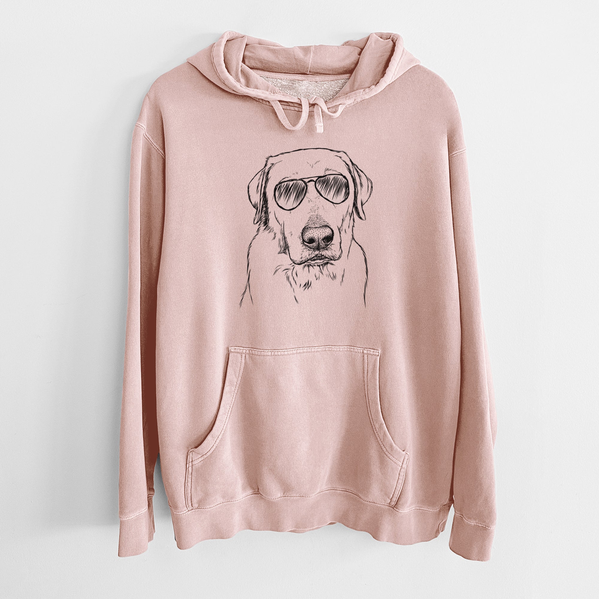 Aviator Duke the Yellow Lab - Unisex Pigment Dyed Hoodie