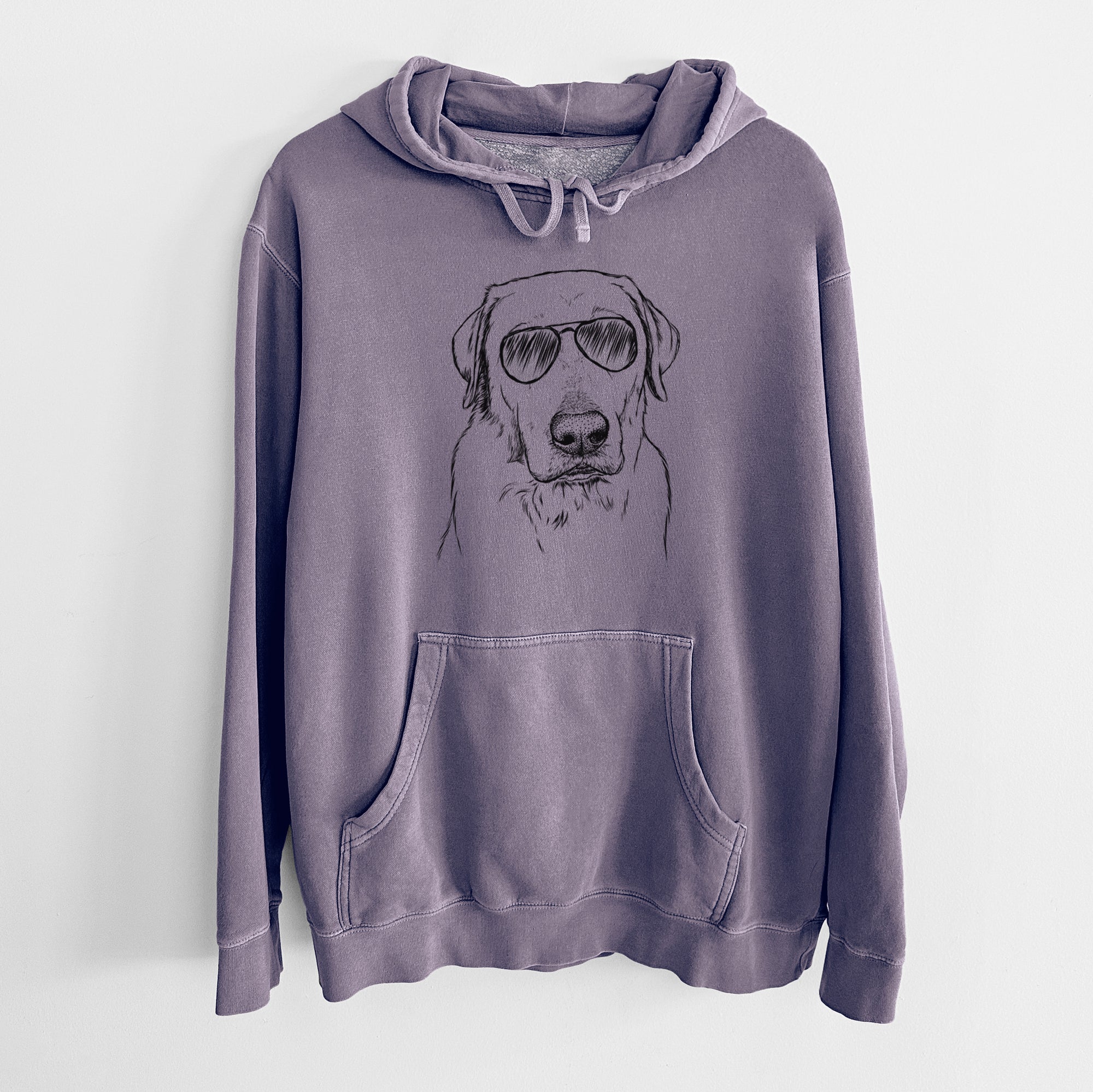 Aviator Duke the Yellow Lab - Unisex Pigment Dyed Hoodie