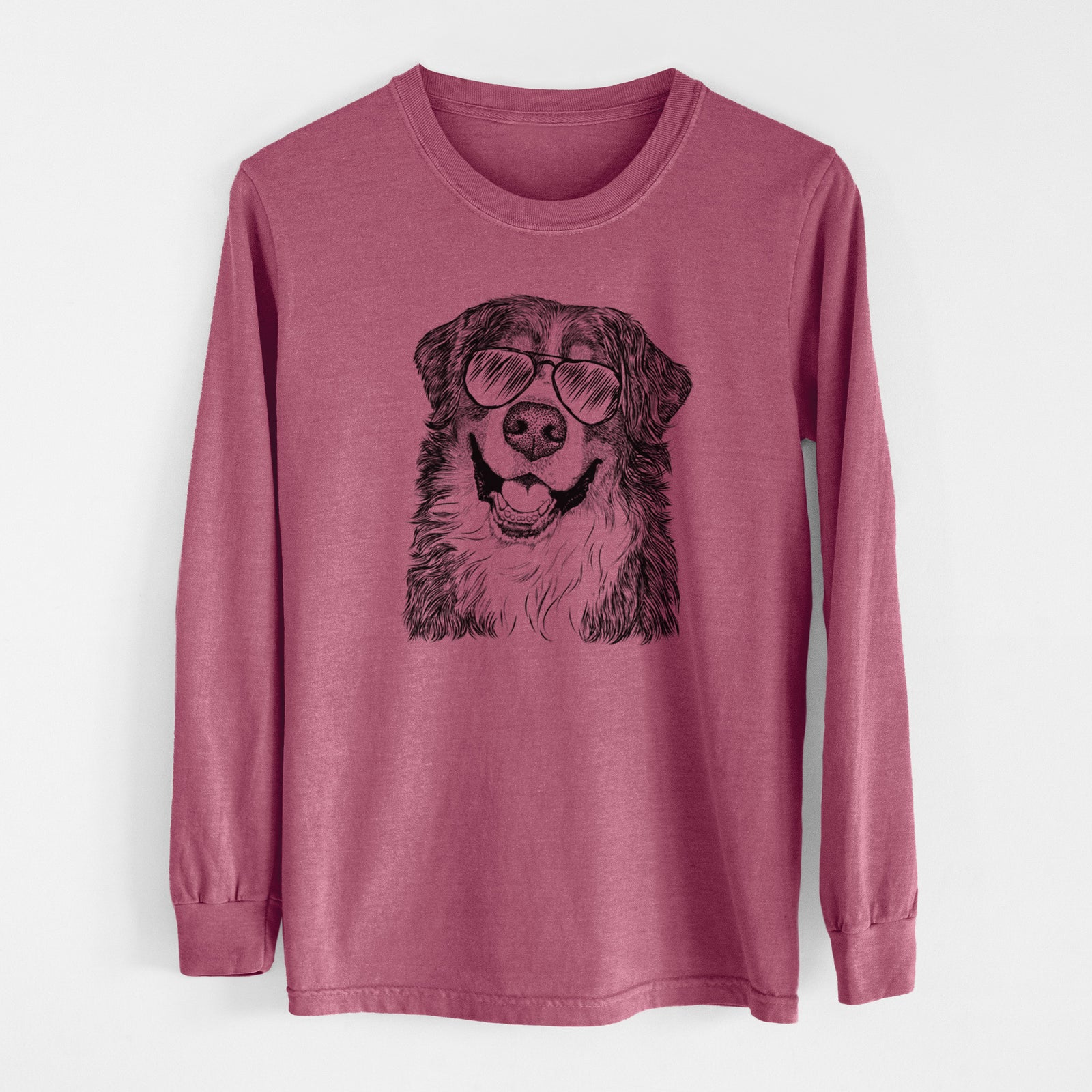 Aviator Eiger the Bernese Mountain Dog - Men's Heavyweight 100% Cotton Long Sleeve