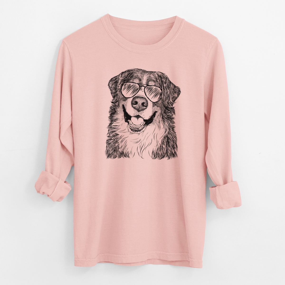 Aviator Eiger the Bernese Mountain Dog - Men's Heavyweight 100% Cotton Long Sleeve