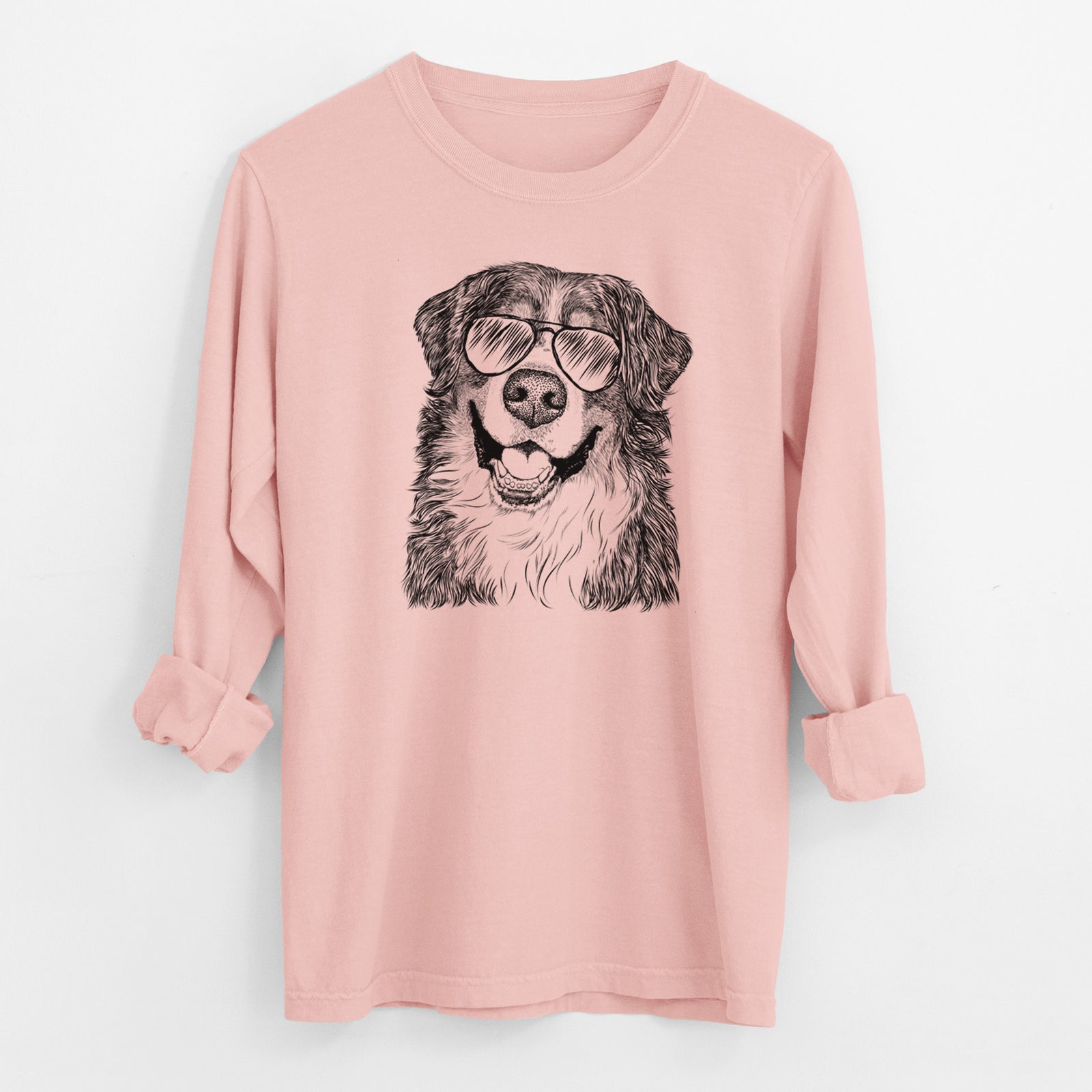 Aviator Eiger the Bernese Mountain Dog - Men's Heavyweight 100% Cotton Long Sleeve