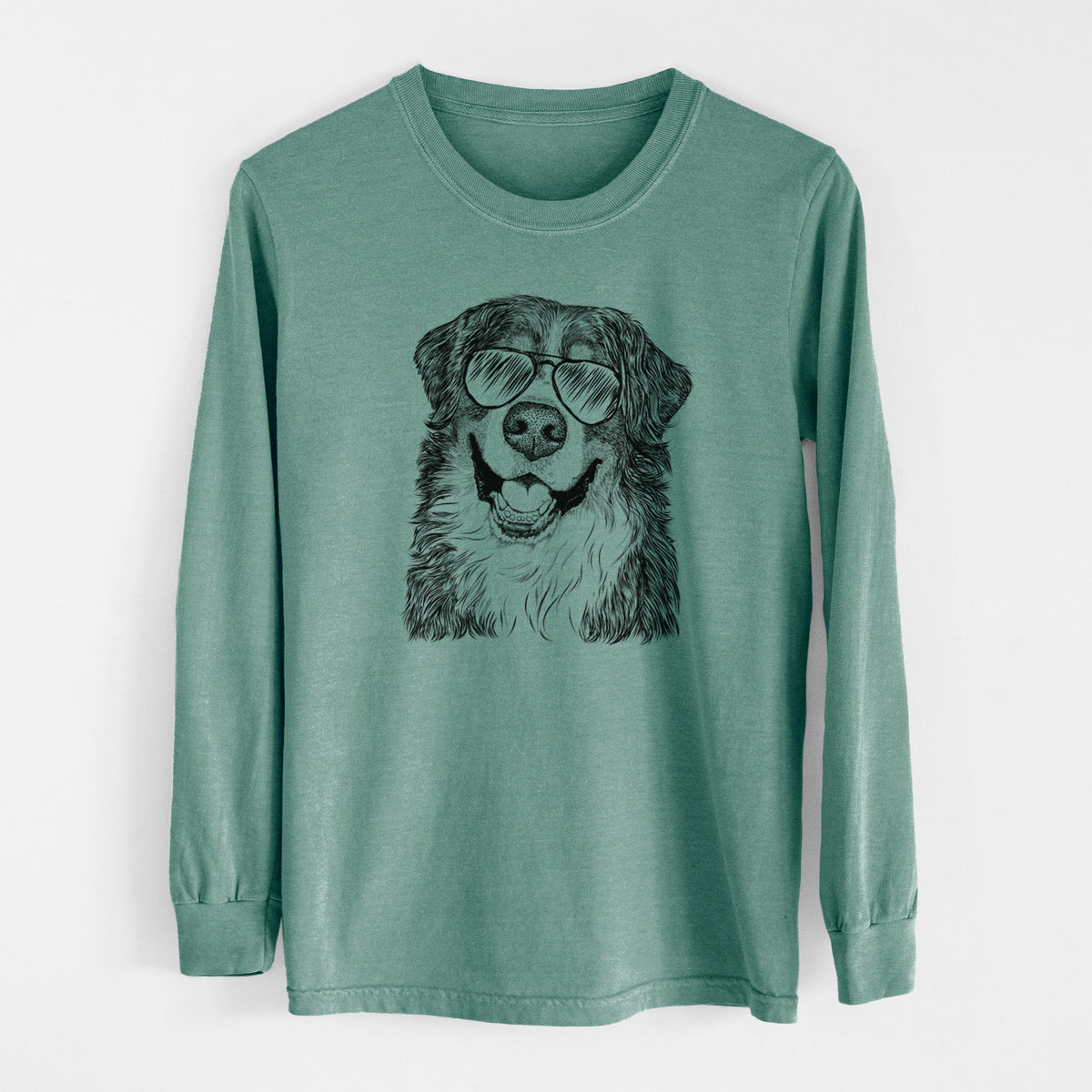 Aviator Eiger the Bernese Mountain Dog - Men's Heavyweight 100% Cotton Long Sleeve