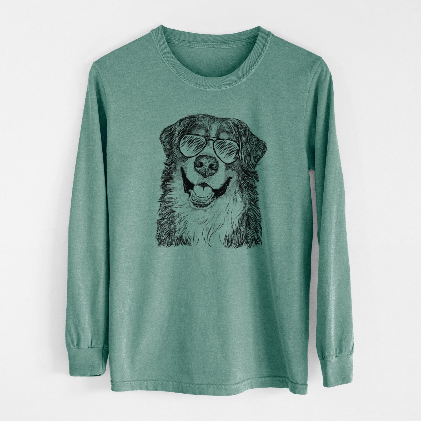 Aviator Eiger the Bernese Mountain Dog - Men's Heavyweight 100% Cotton Long Sleeve