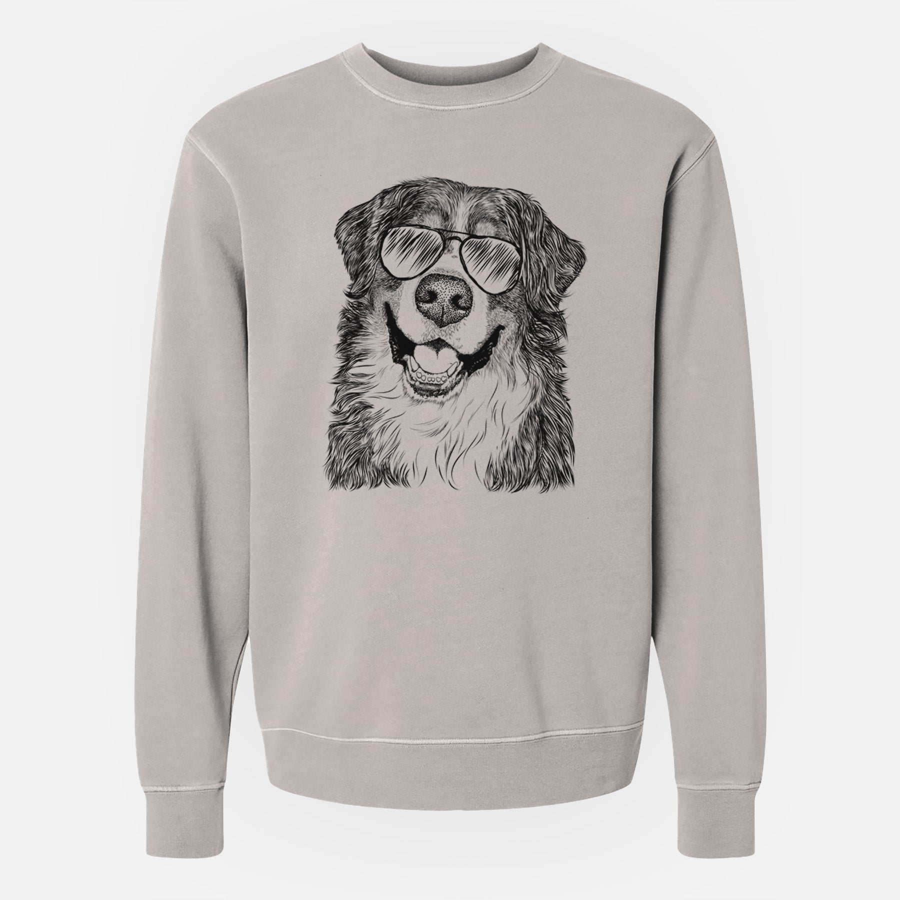 Aviator Eiger the Bernese Mountain Dog - Unisex Pigment Dyed Crew Sweatshirt