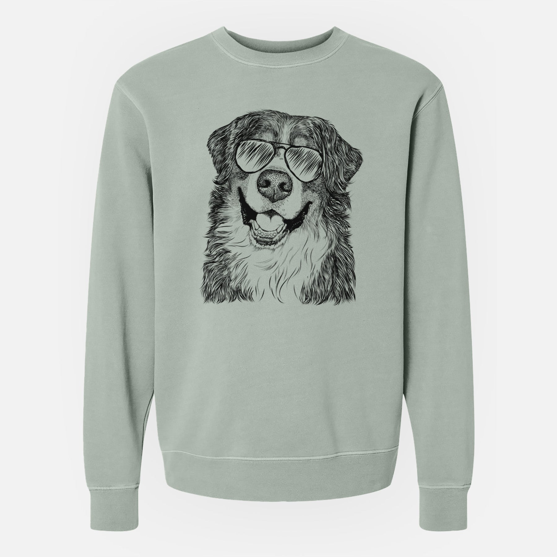 Aviator Eiger the Bernese Mountain Dog - Unisex Pigment Dyed Crew Sweatshirt