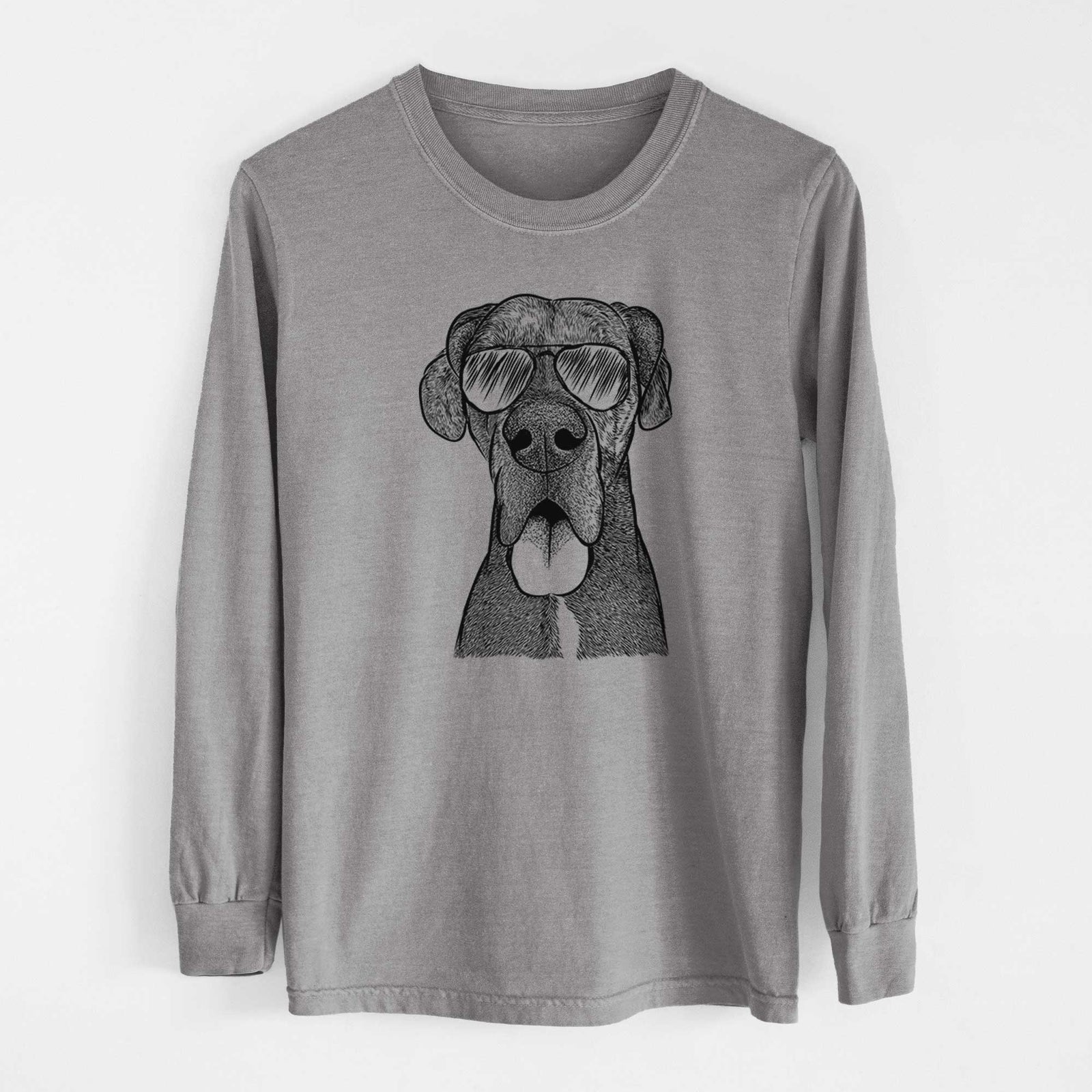 Aviator Eli the Great Dane - Men's Heavyweight 100% Cotton Long Sleeve
