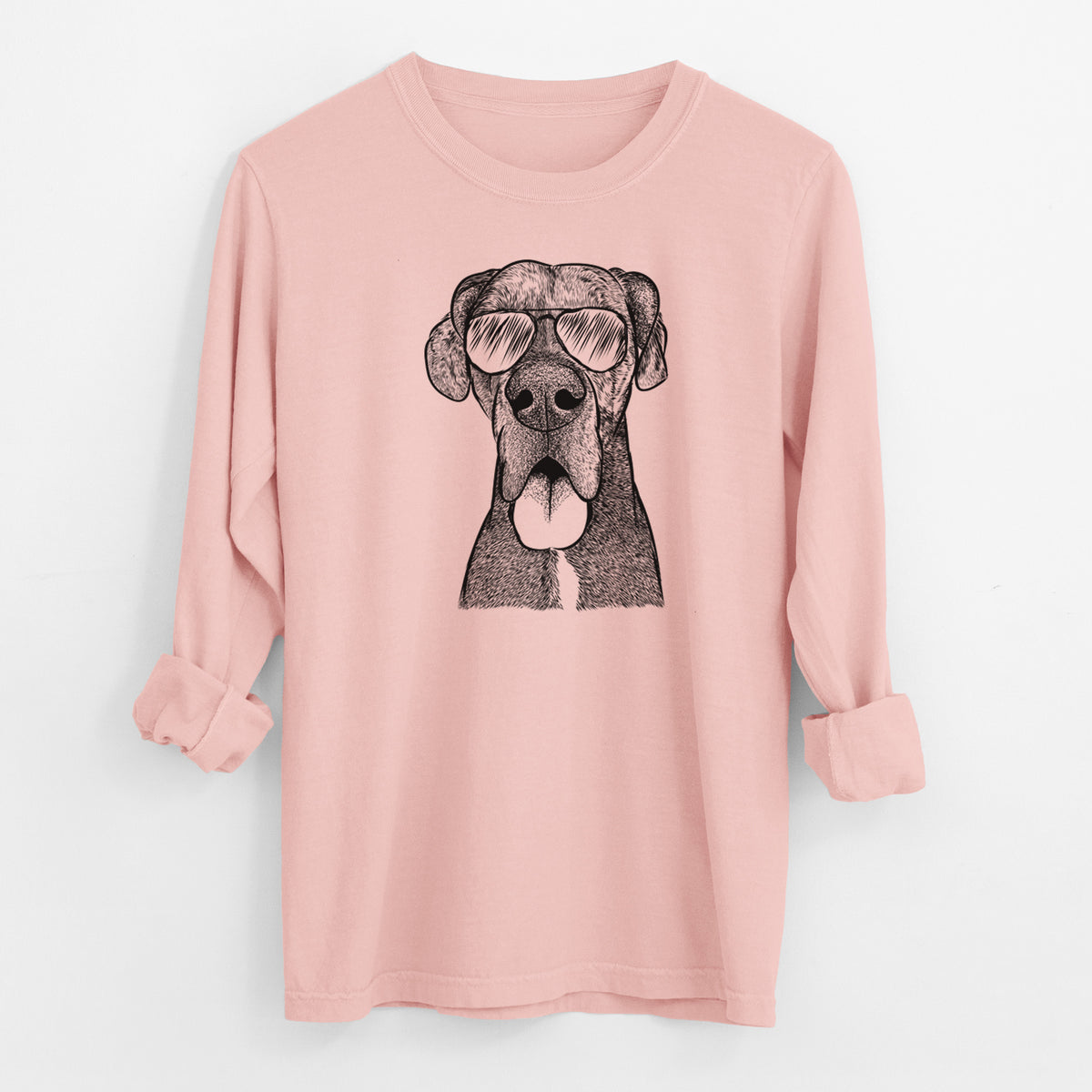 Aviator Eli the Great Dane - Men's Heavyweight 100% Cotton Long Sleeve