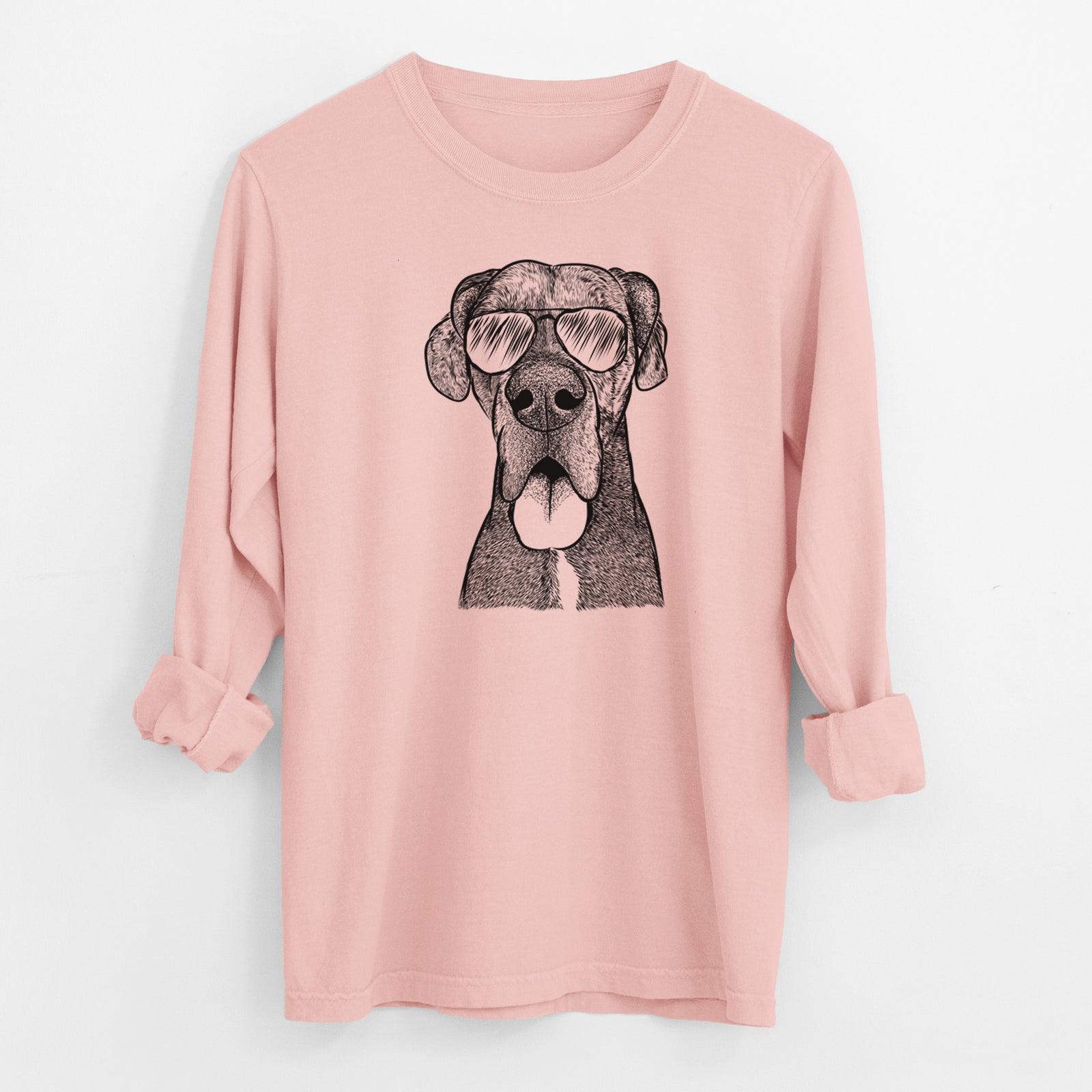 Aviator Eli the Great Dane - Men's Heavyweight 100% Cotton Long Sleeve