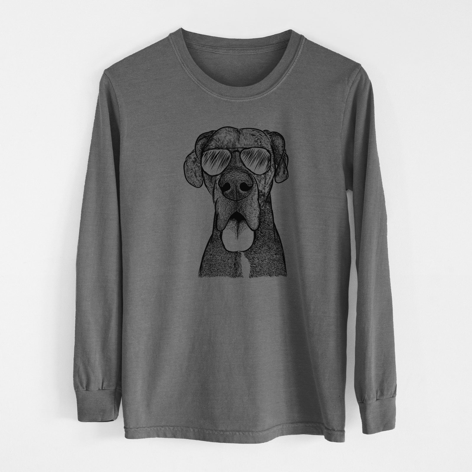 Aviator Eli the Great Dane - Men's Heavyweight 100% Cotton Long Sleeve