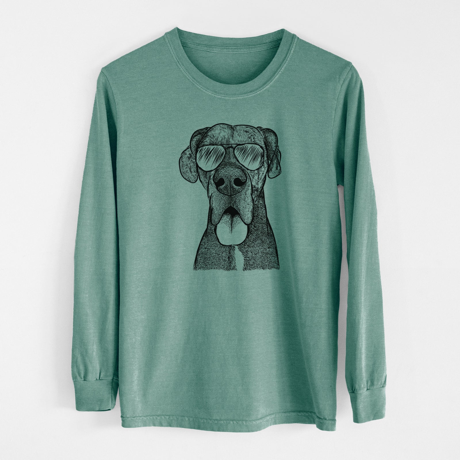 Aviator Eli the Great Dane - Men's Heavyweight 100% Cotton Long Sleeve