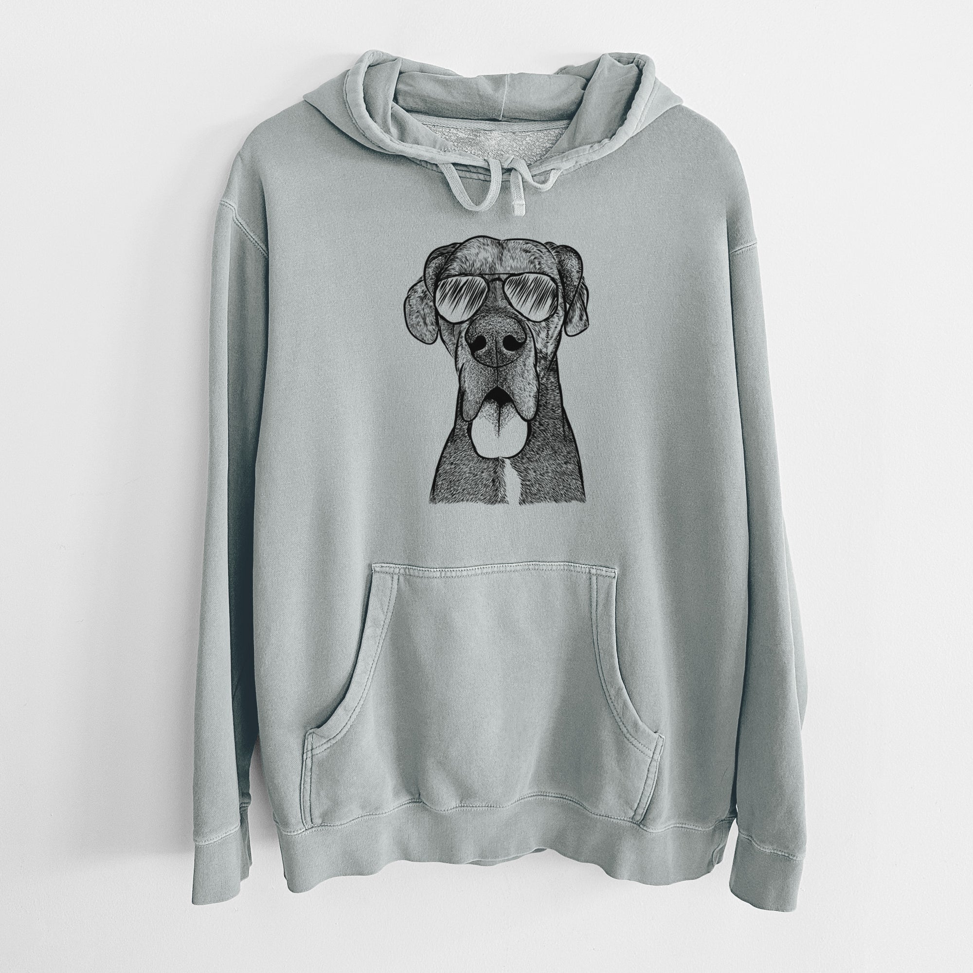 Aviator Eli the Great Dane - Unisex Pigment Dyed Hoodie