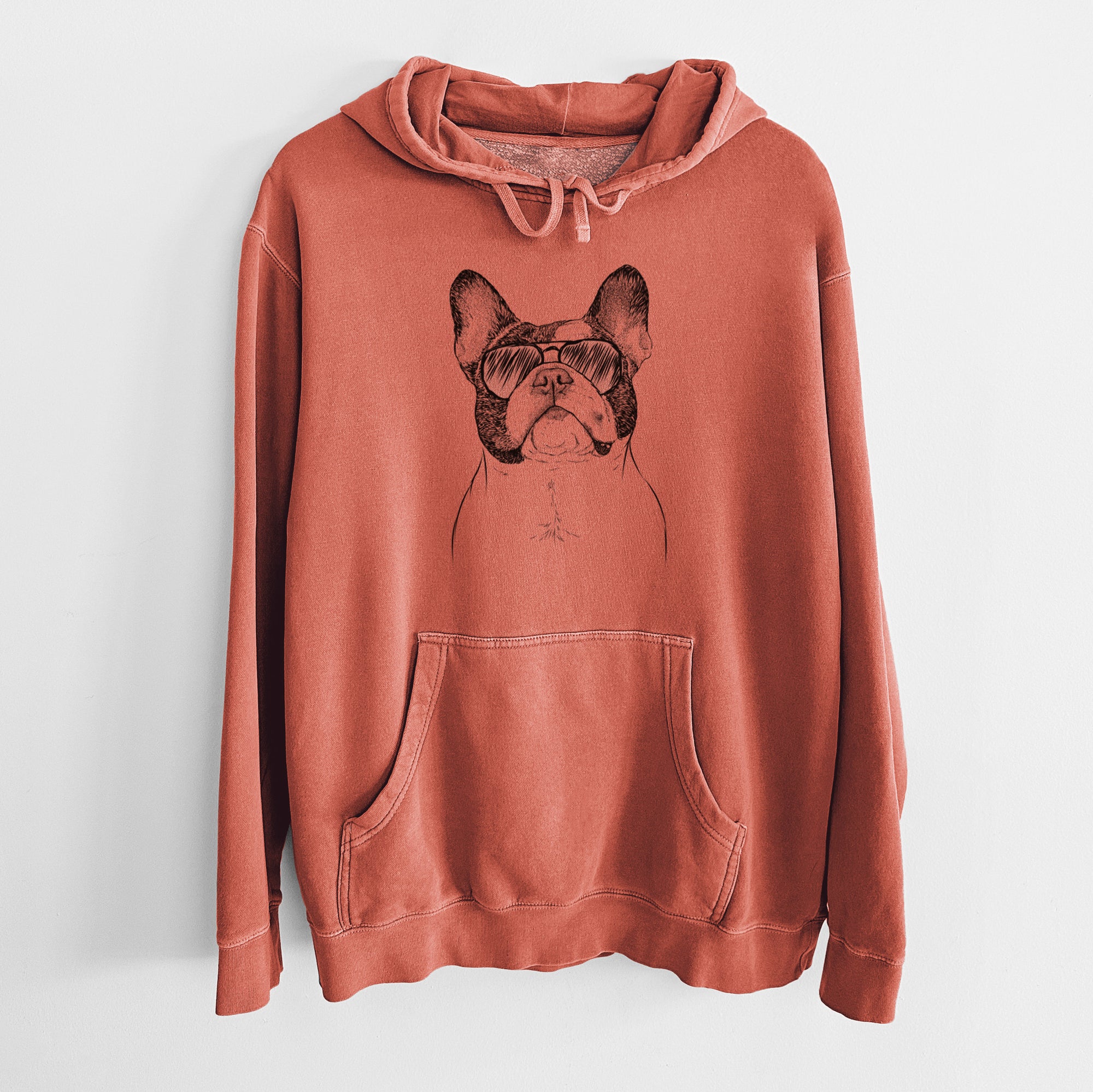 Aviator Ella the French Bulldog - Unisex Pigment Dyed Hoodie