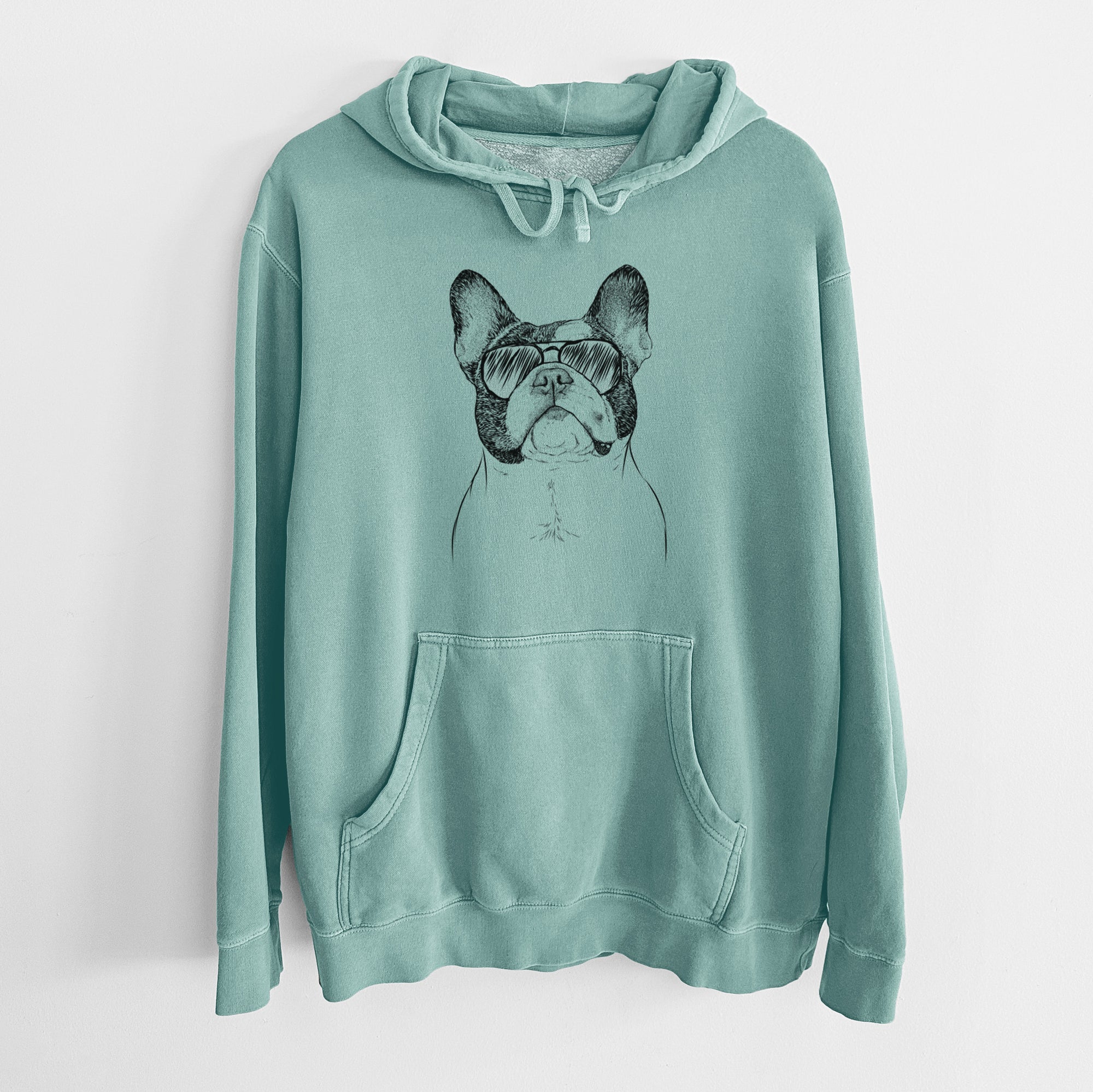 Aviator Ella the French Bulldog - Unisex Pigment Dyed Hoodie