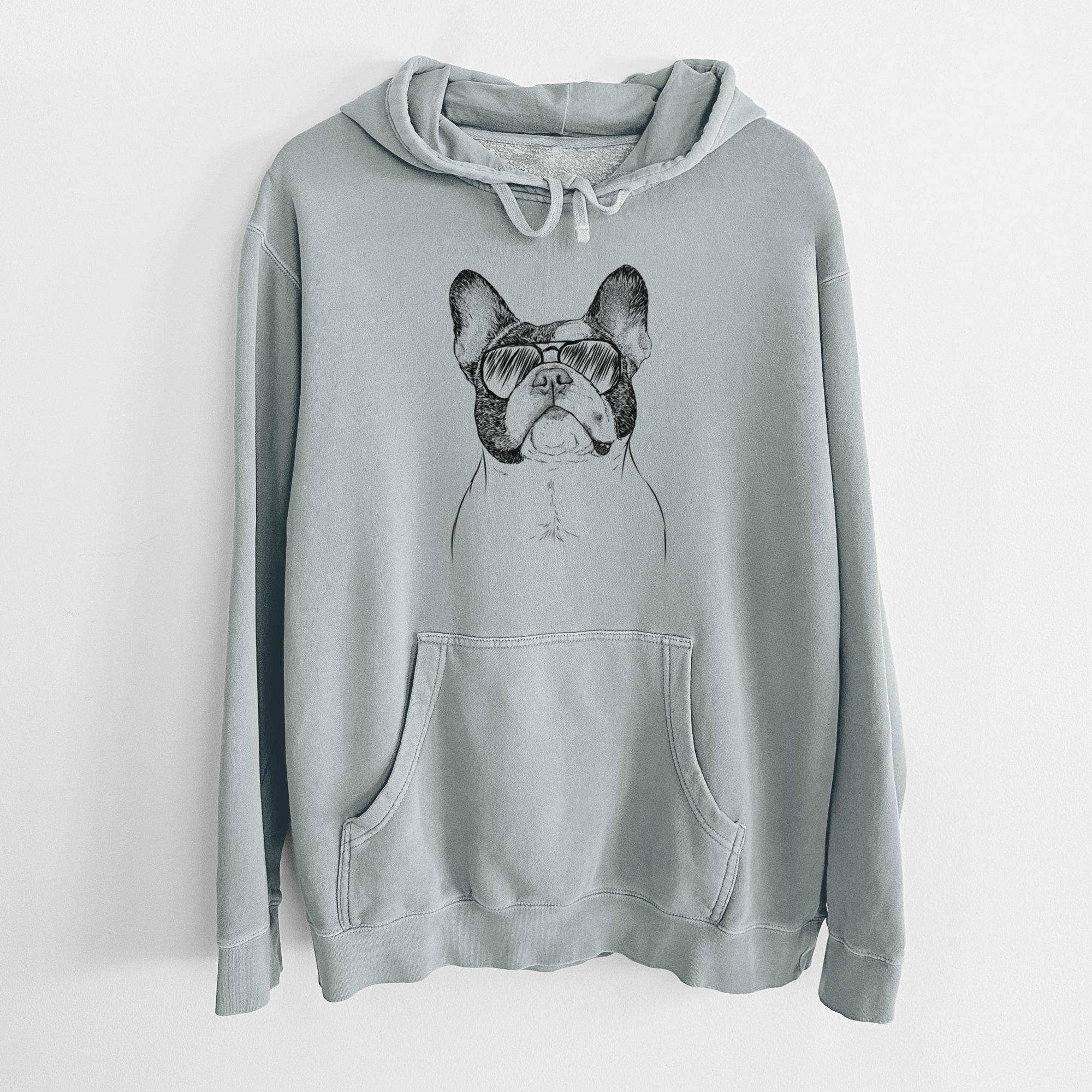 Aviator Ella the French Bulldog - Unisex Pigment Dyed Hoodie