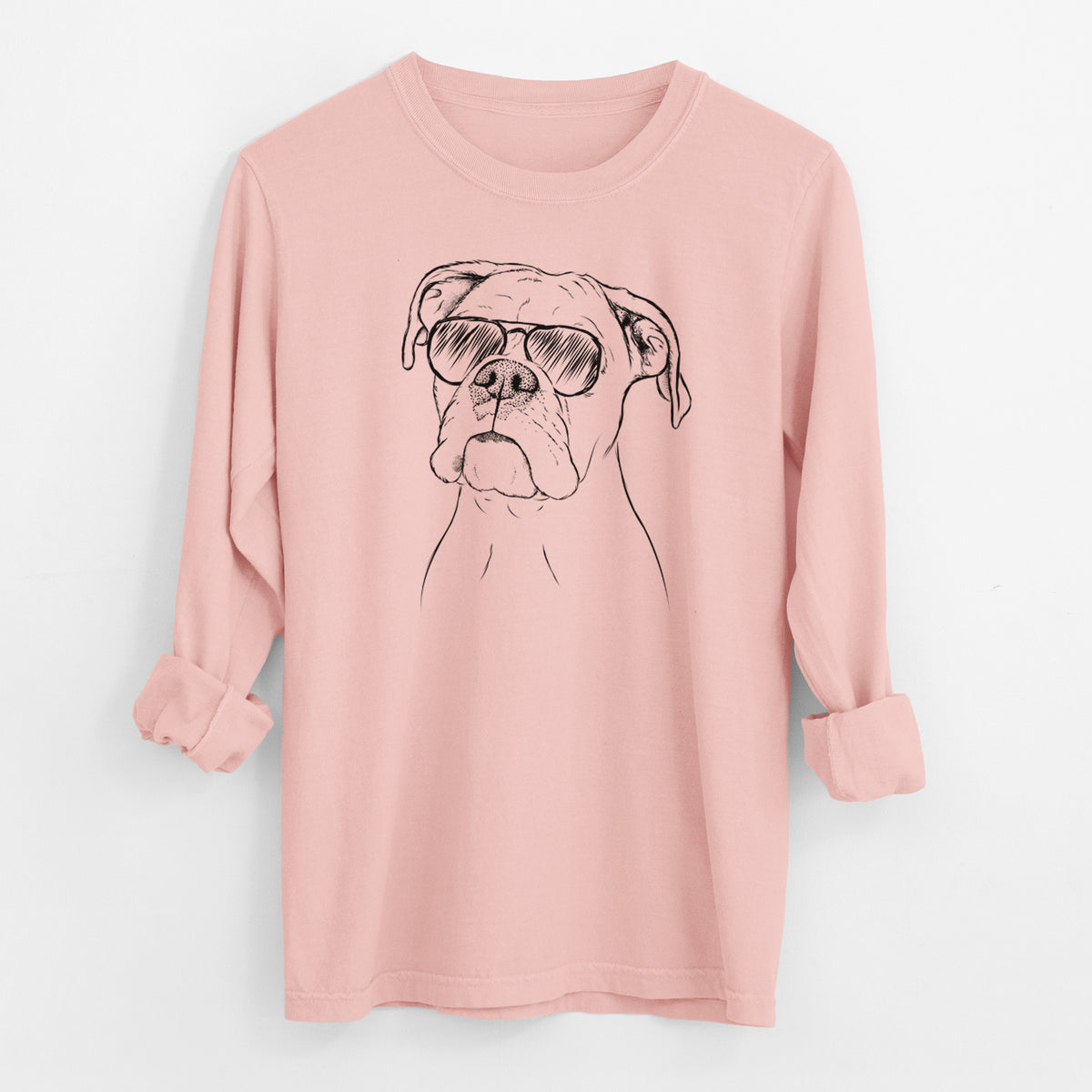 Aviator Ellie the Boxer - Men's Heavyweight 100% Cotton Long Sleeve