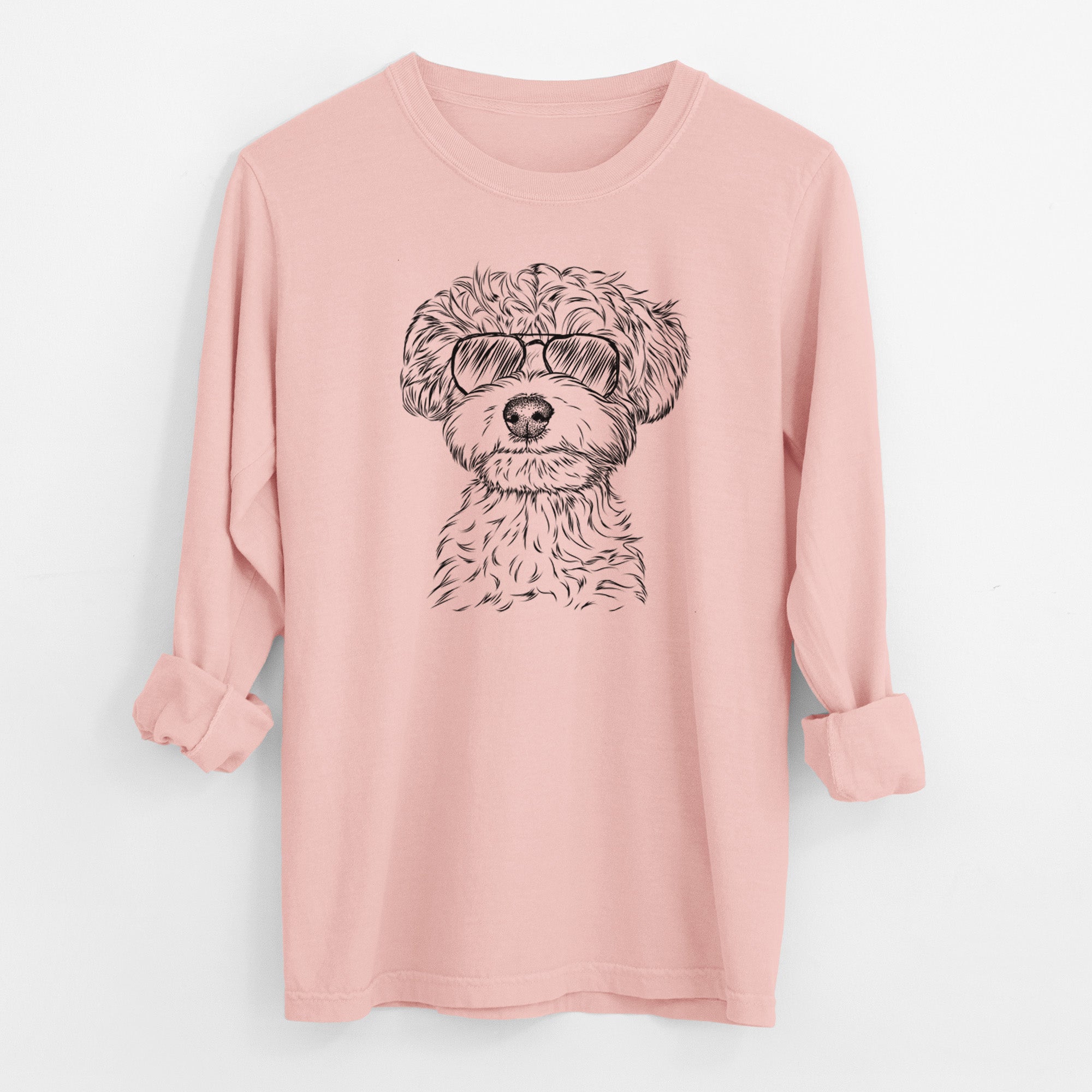 Aviator Elliott the Yorkiepoo - Men's Heavyweight 100% Cotton Long Sleeve