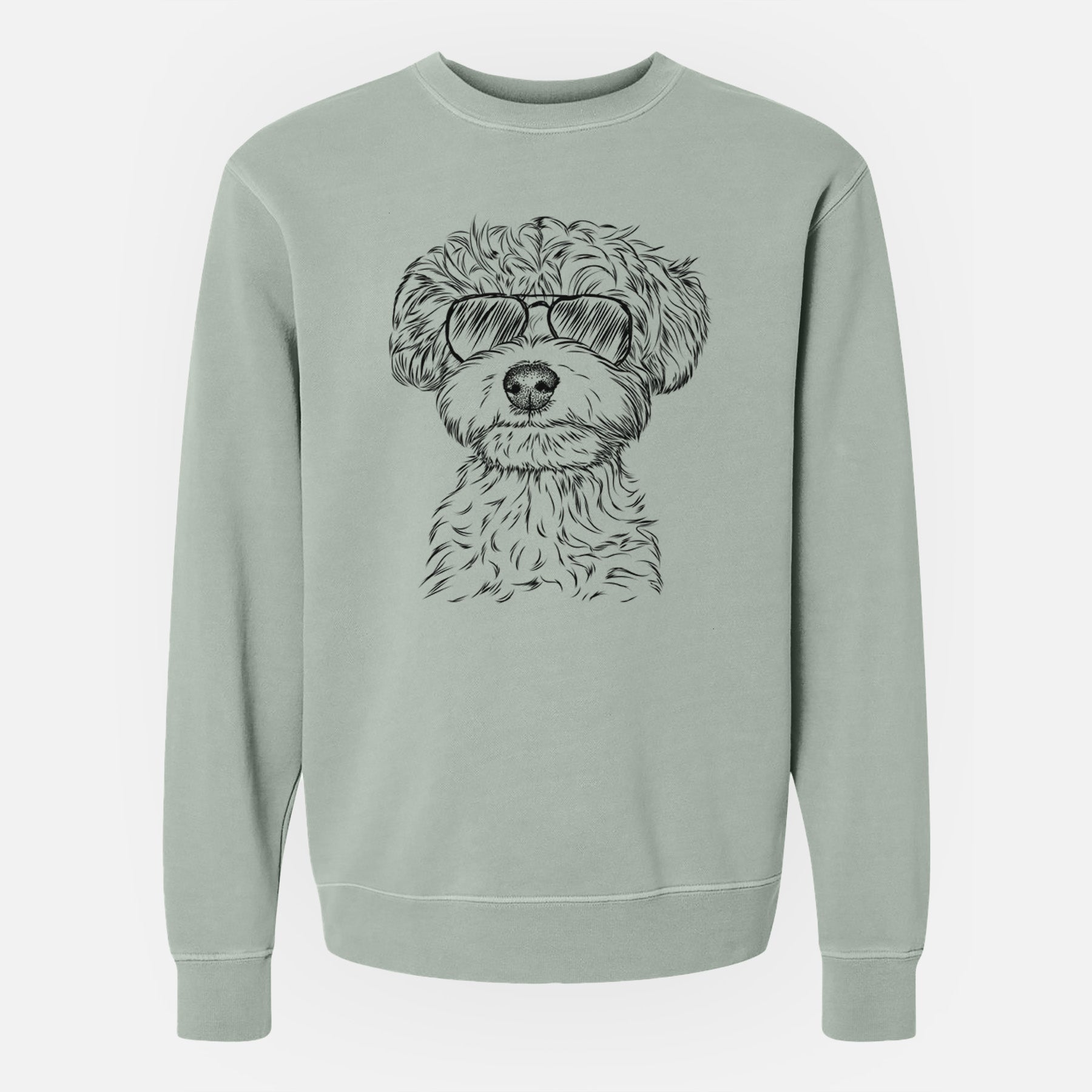 Aviator Elliott the Yorkiepoo - Unisex Pigment Dyed Crew Sweatshirt