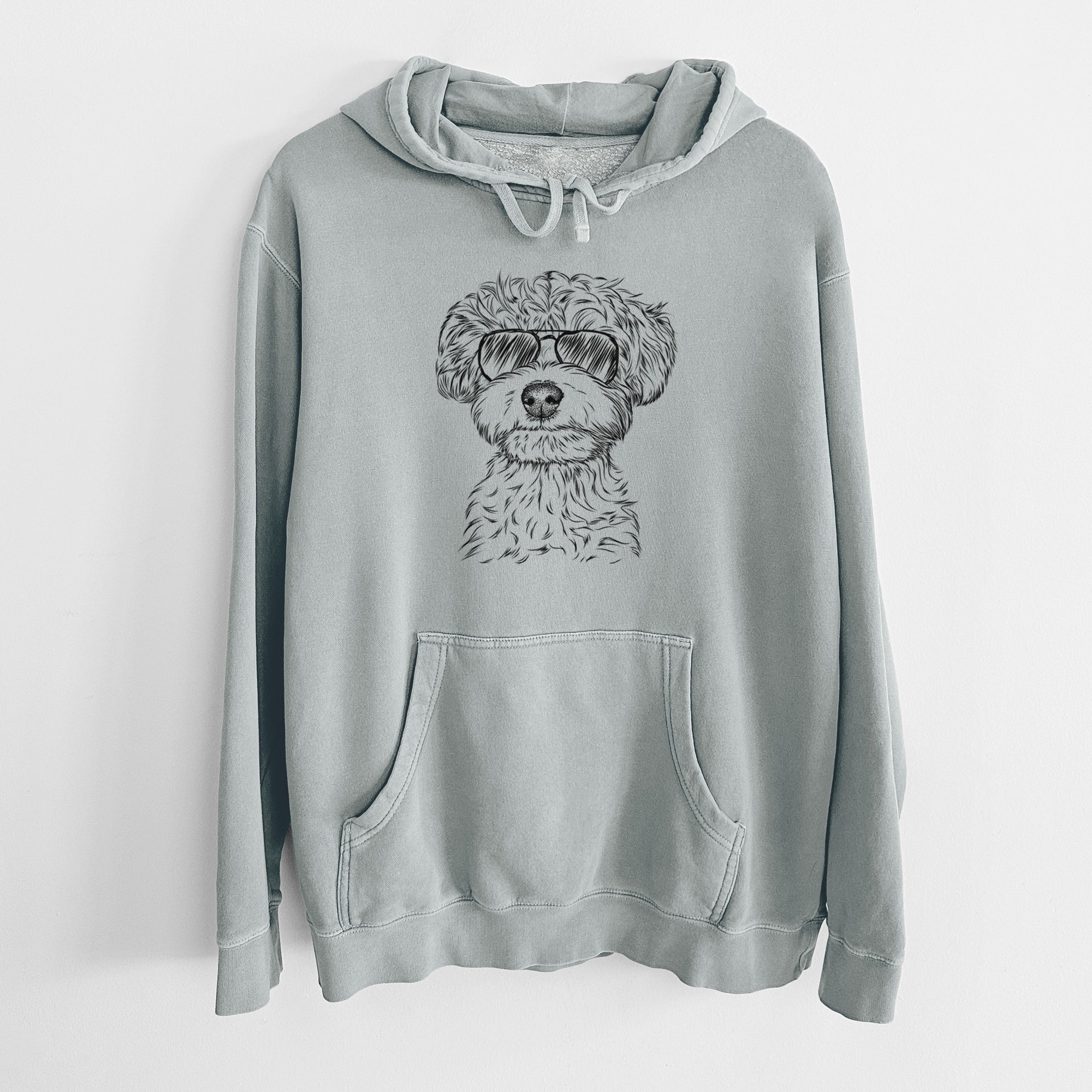 Aviator Elliott the Yorkiepoo - Unisex Pigment Dyed Hoodie