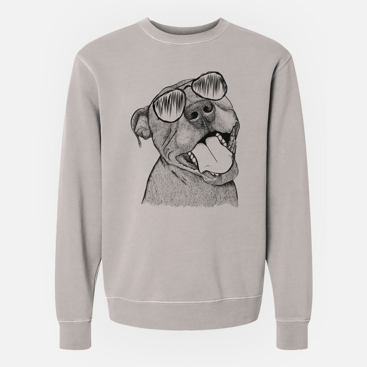 Aviator Eloise the Pitbull Mix - Unisex Pigment Dyed Crew Sweatshirt
