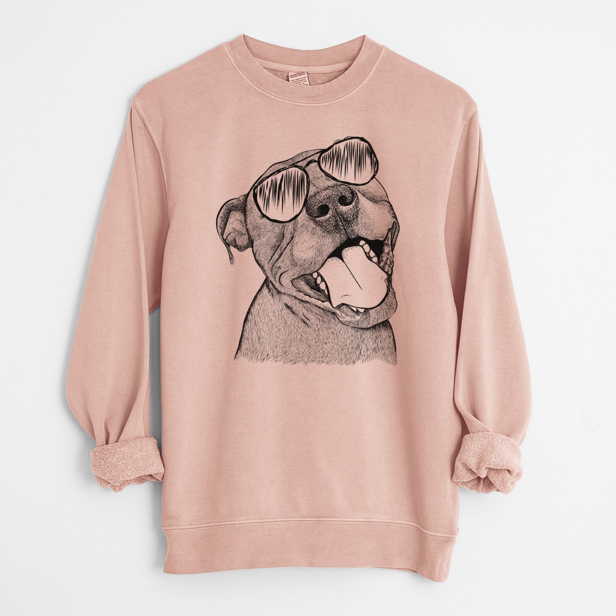 Aviator Eloise the Pitbull Mix - Unisex Pigment Dyed Crew Sweatshirt