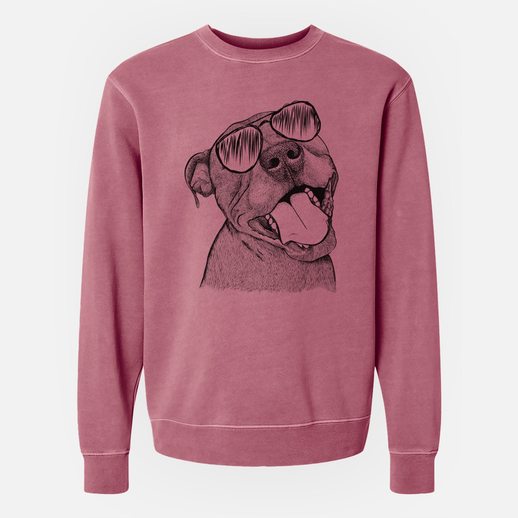 Aviator Eloise the Pitbull Mix - Unisex Pigment Dyed Crew Sweatshirt