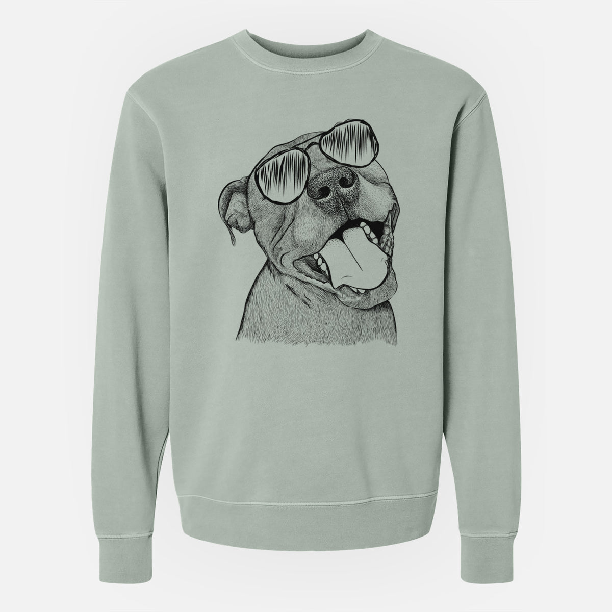 Aviator Eloise the Pitbull Mix - Unisex Pigment Dyed Crew Sweatshirt