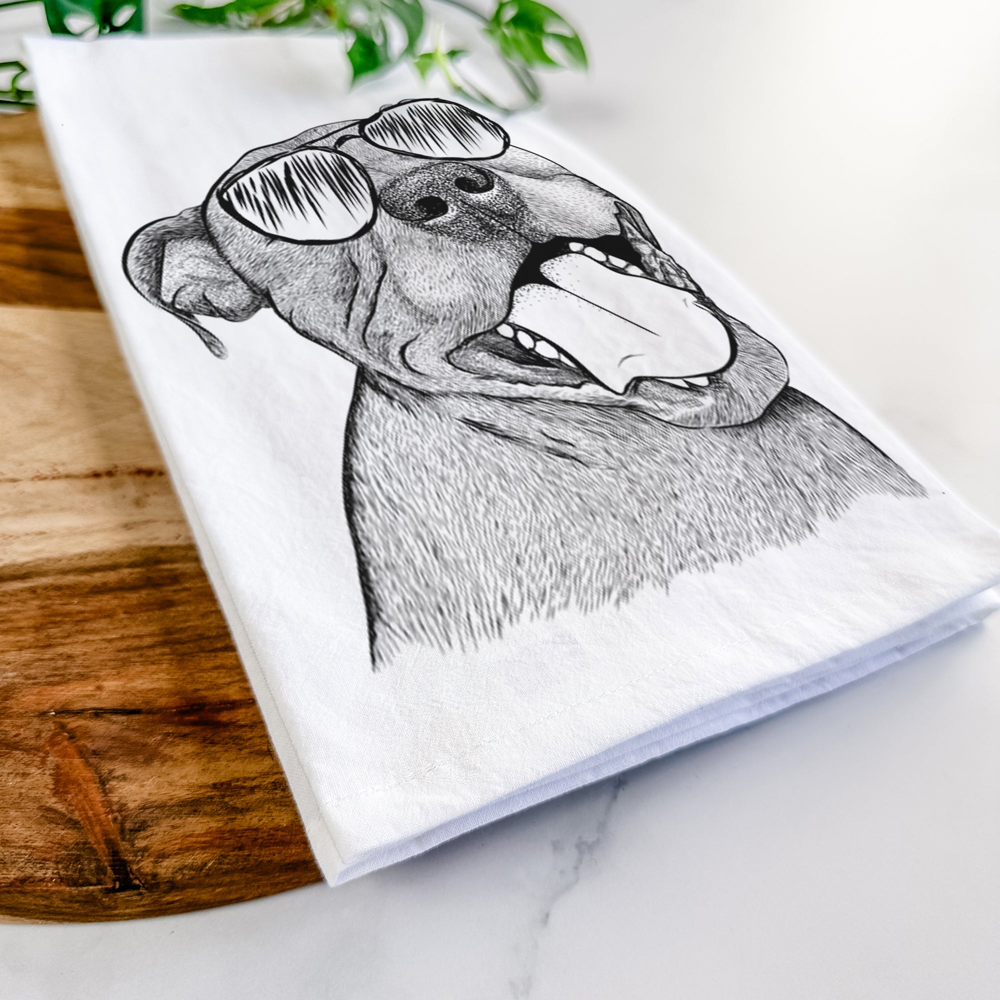 Eloise the Pitbull Mix Tea Towel