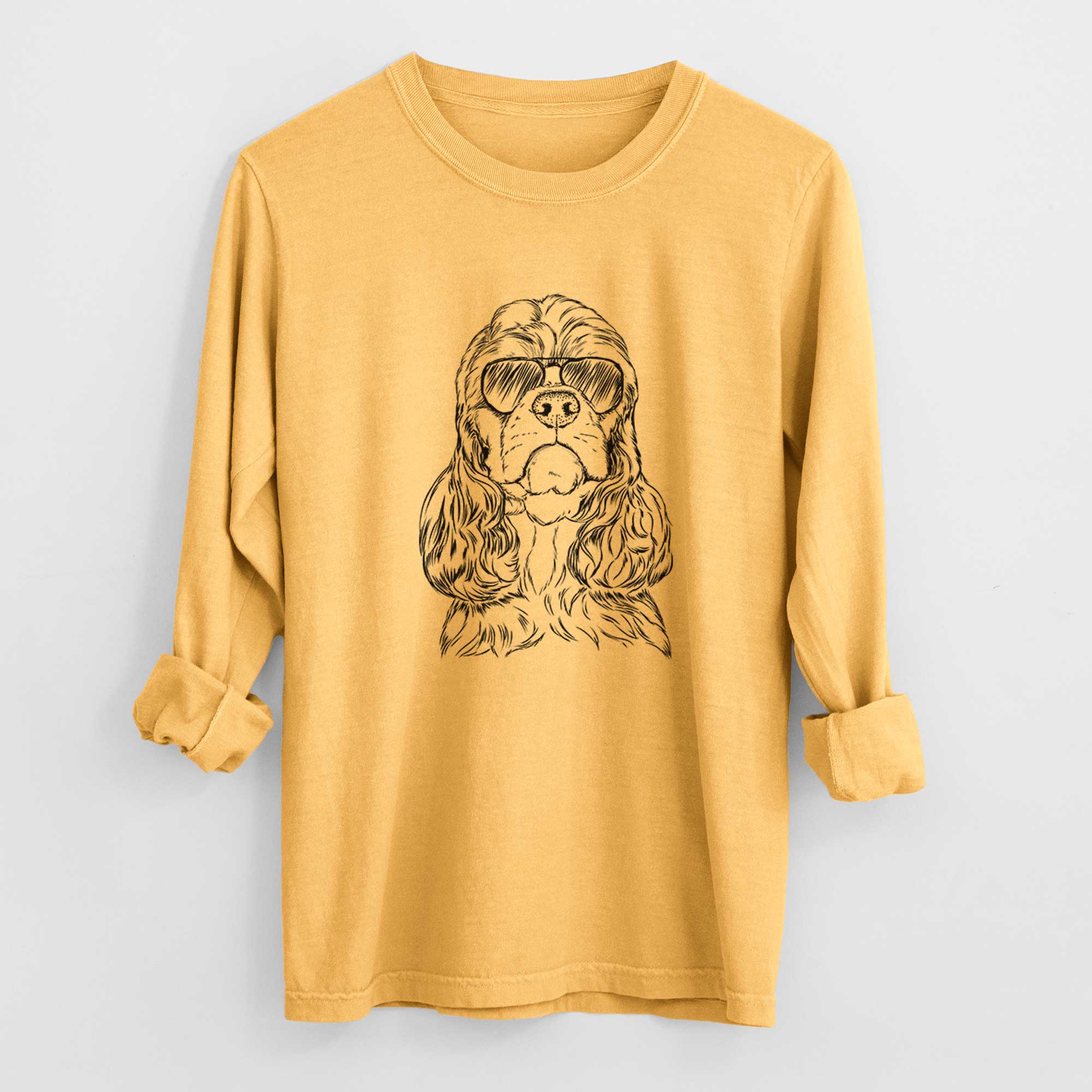 Aviator Emma the Cocker Spaniel - Men's Heavyweight 100% Cotton Long Sleeve