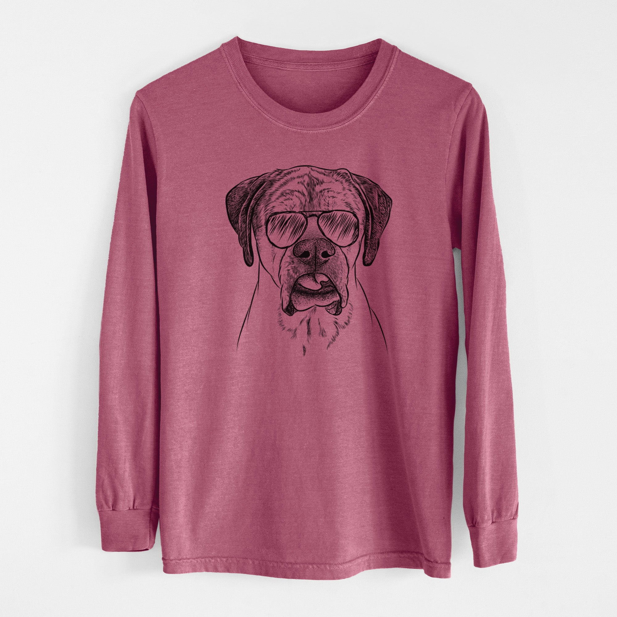 Aviator Emma the English Mastiff - Men's Heavyweight 100% Cotton Long Sleeve