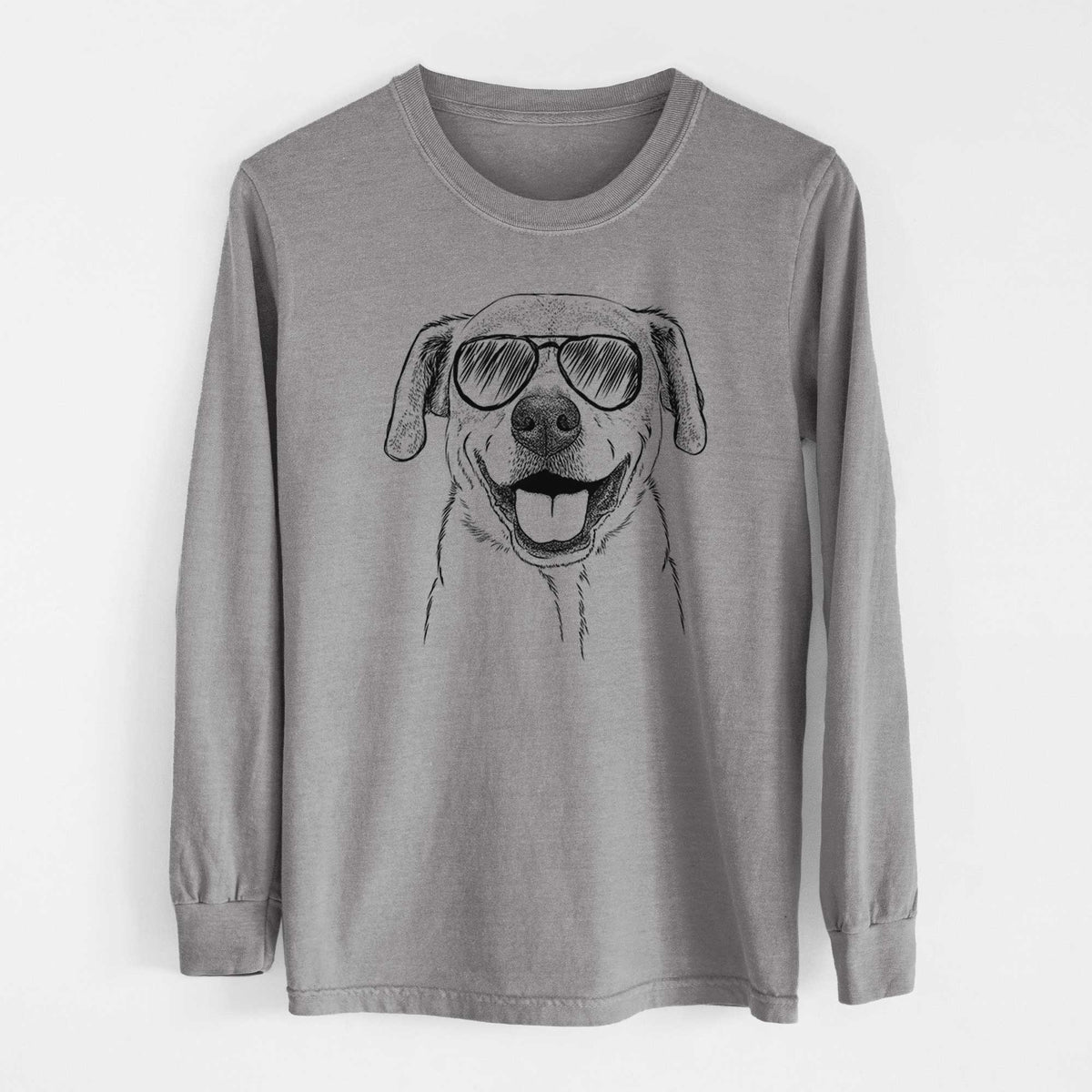 Aviator Ernie the Mixed Breed - Men's Heavyweight 100% Cotton Long Sleeve
