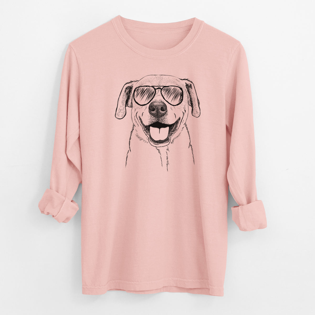 Aviator Ernie the Mixed Breed - Men's Heavyweight 100% Cotton Long Sleeve