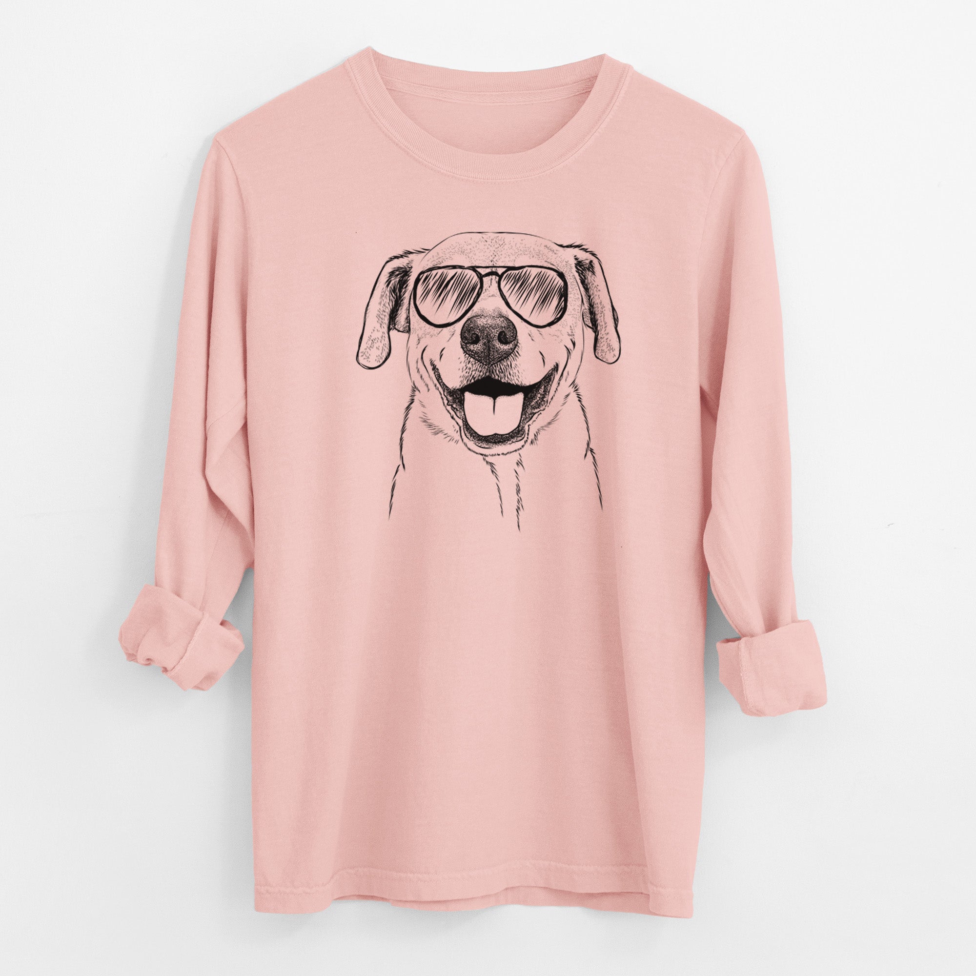 Aviator Ernie the Mixed Breed - Men's Heavyweight 100% Cotton Long Sleeve