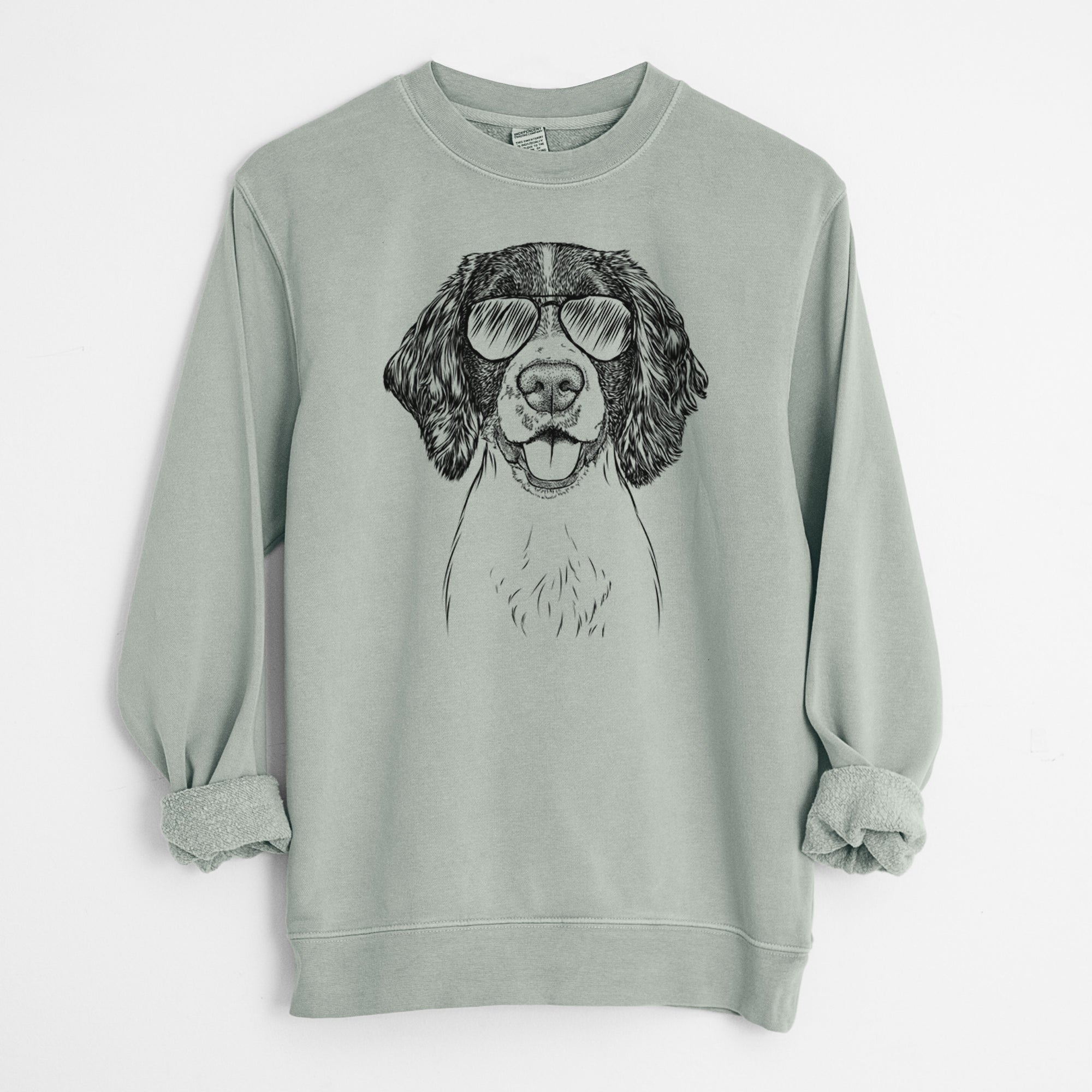 Aviator Ever the English Springer Spaniel - Unisex Pigment Dyed Crew Sweatshirt