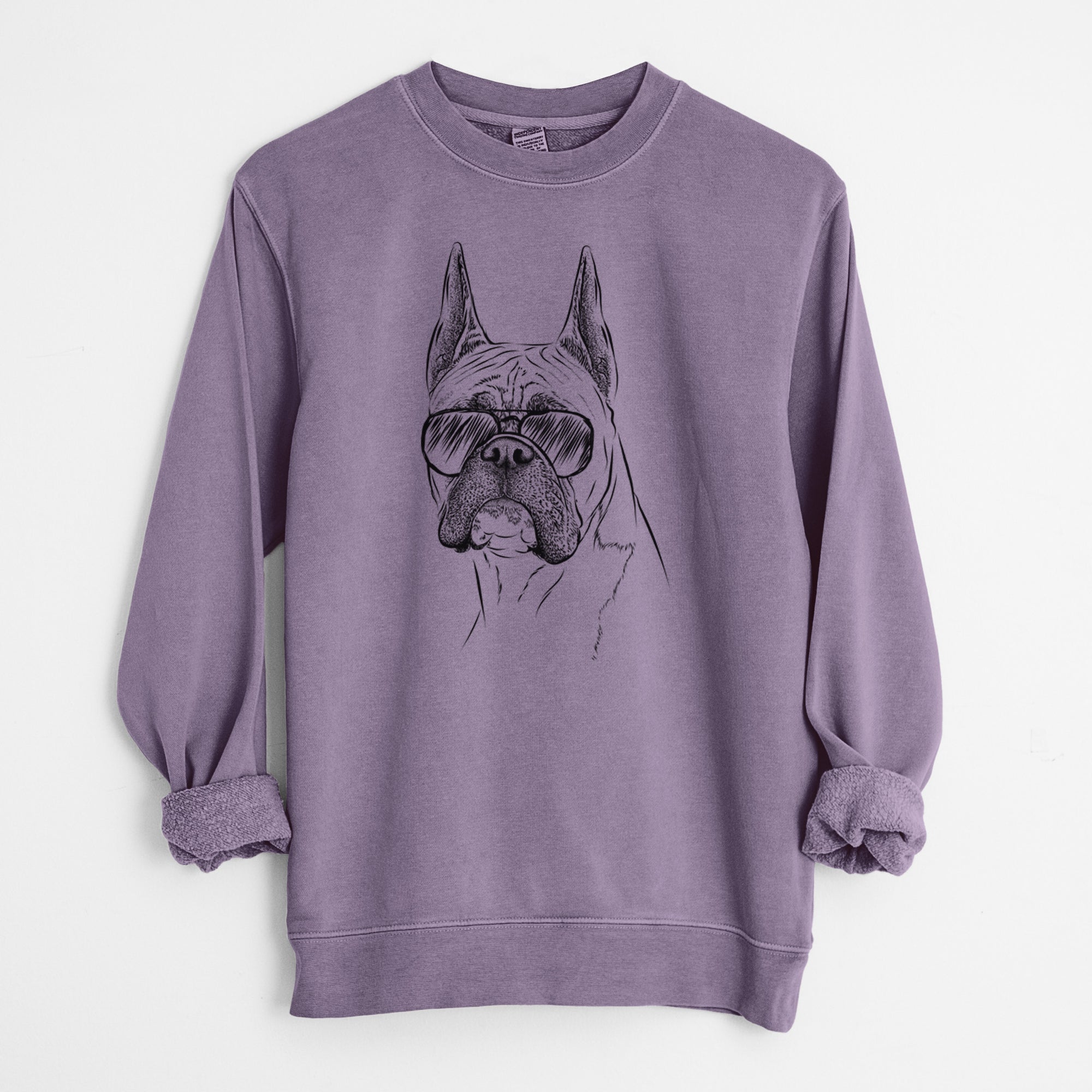 Aviator Ezra the Boxer - Unisex Pigment Dyed Crew Sweatshirt