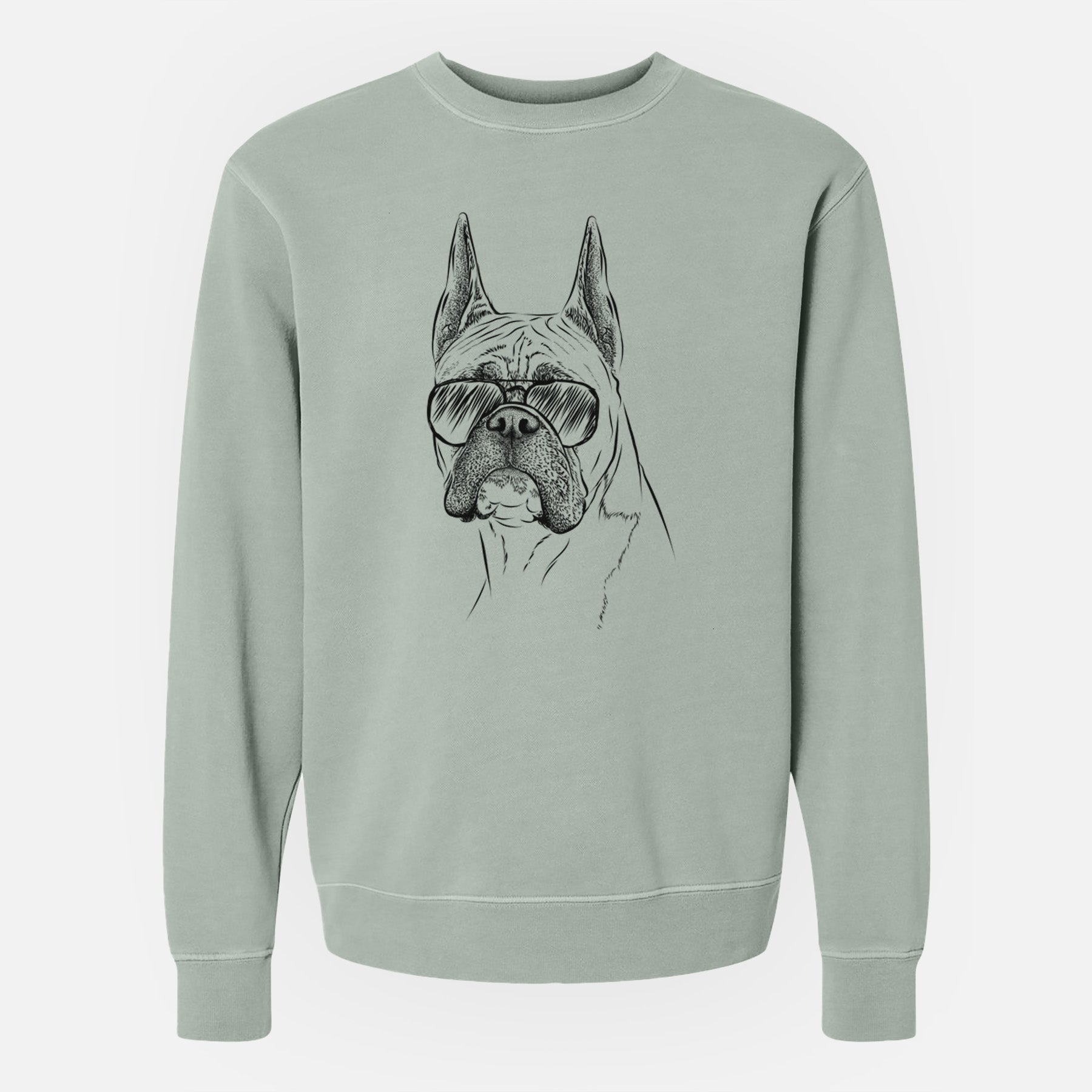 Aviator Ezra the Boxer - Unisex Pigment Dyed Crew Sweatshirt