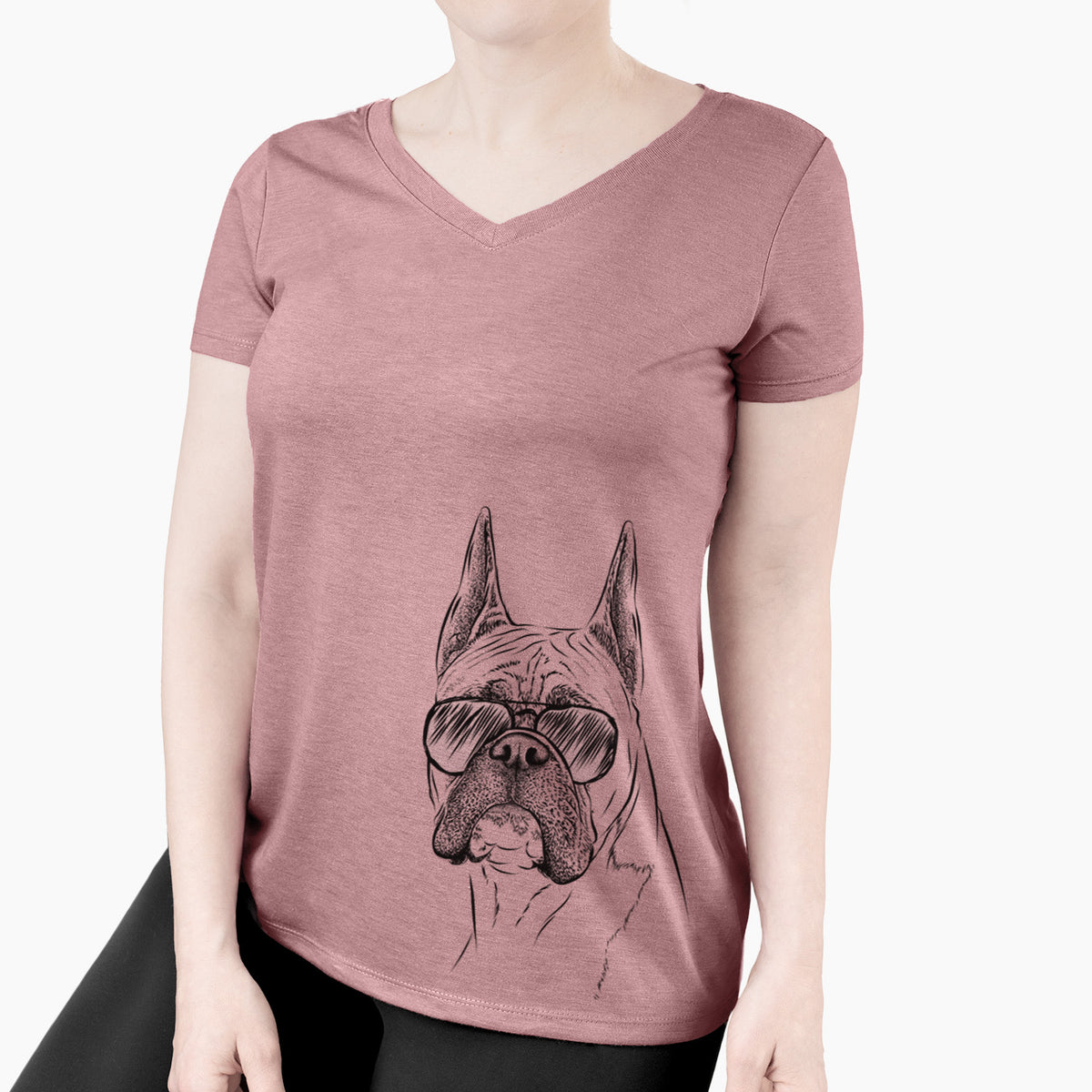 Aviator Ezra the Boxer - Women's V-neck Shirt
