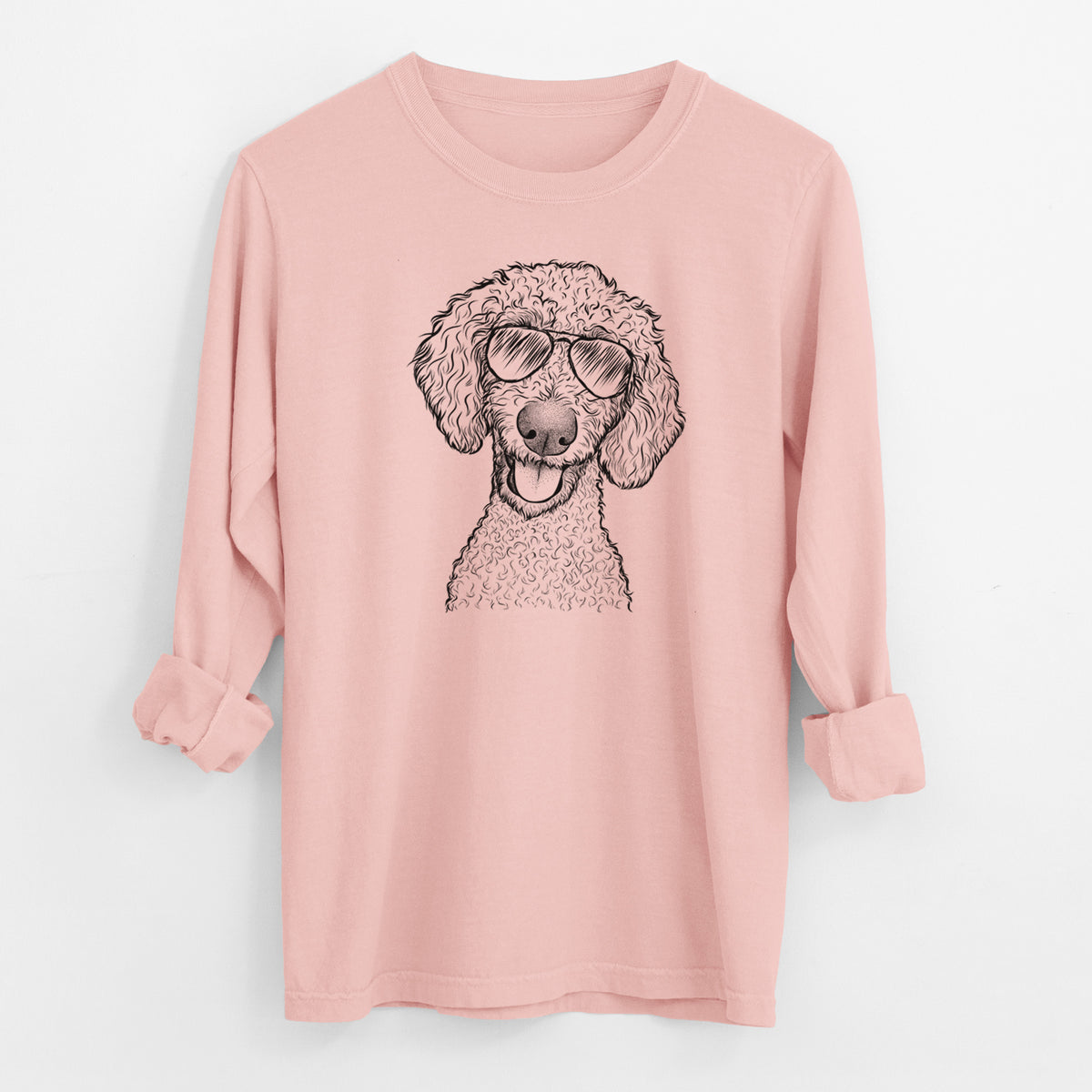 Aviator Fenway the Goldendoodle - Men's Heavyweight 100% Cotton Long Sleeve