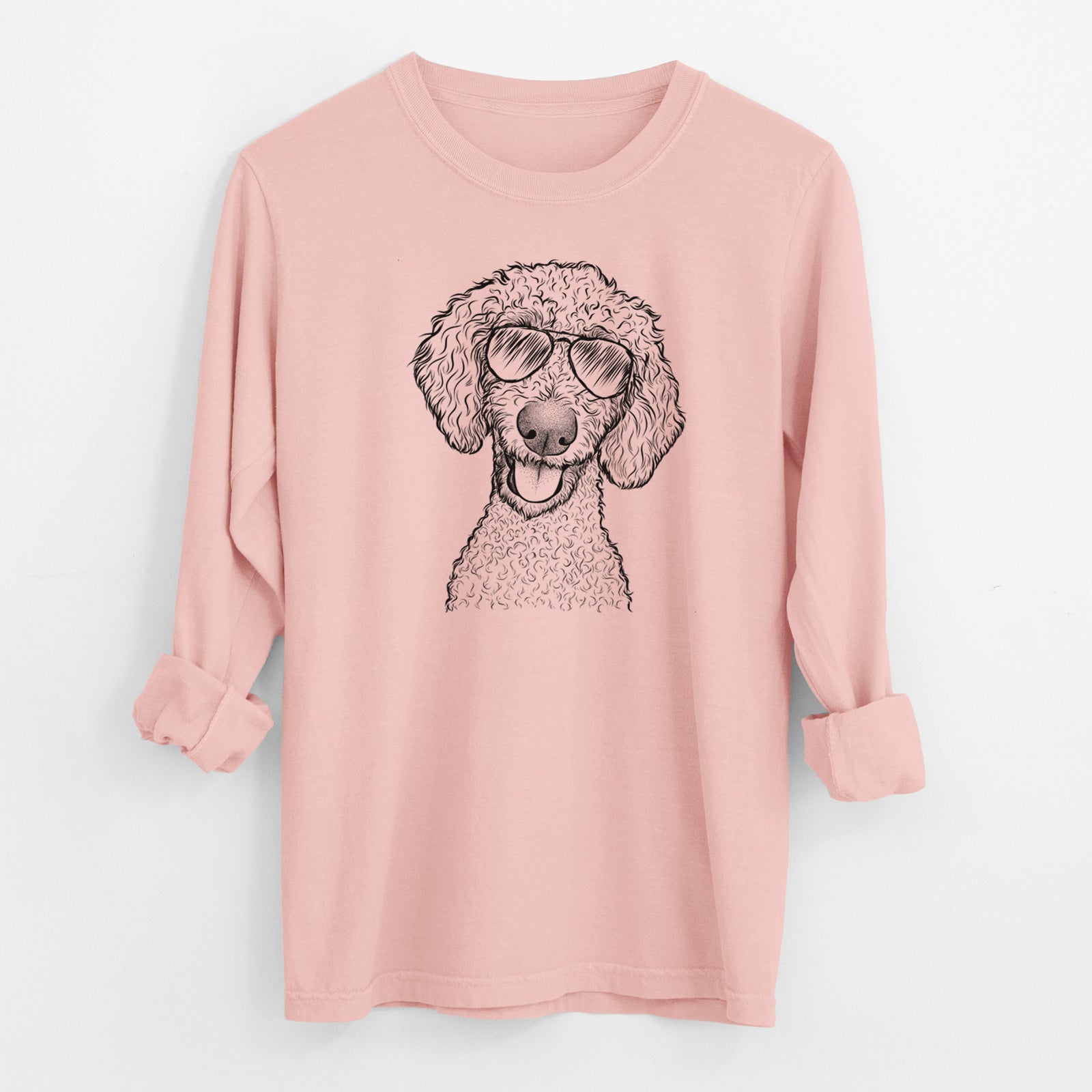 Aviator Fenway the Goldendoodle - Men's Heavyweight 100% Cotton Long Sleeve