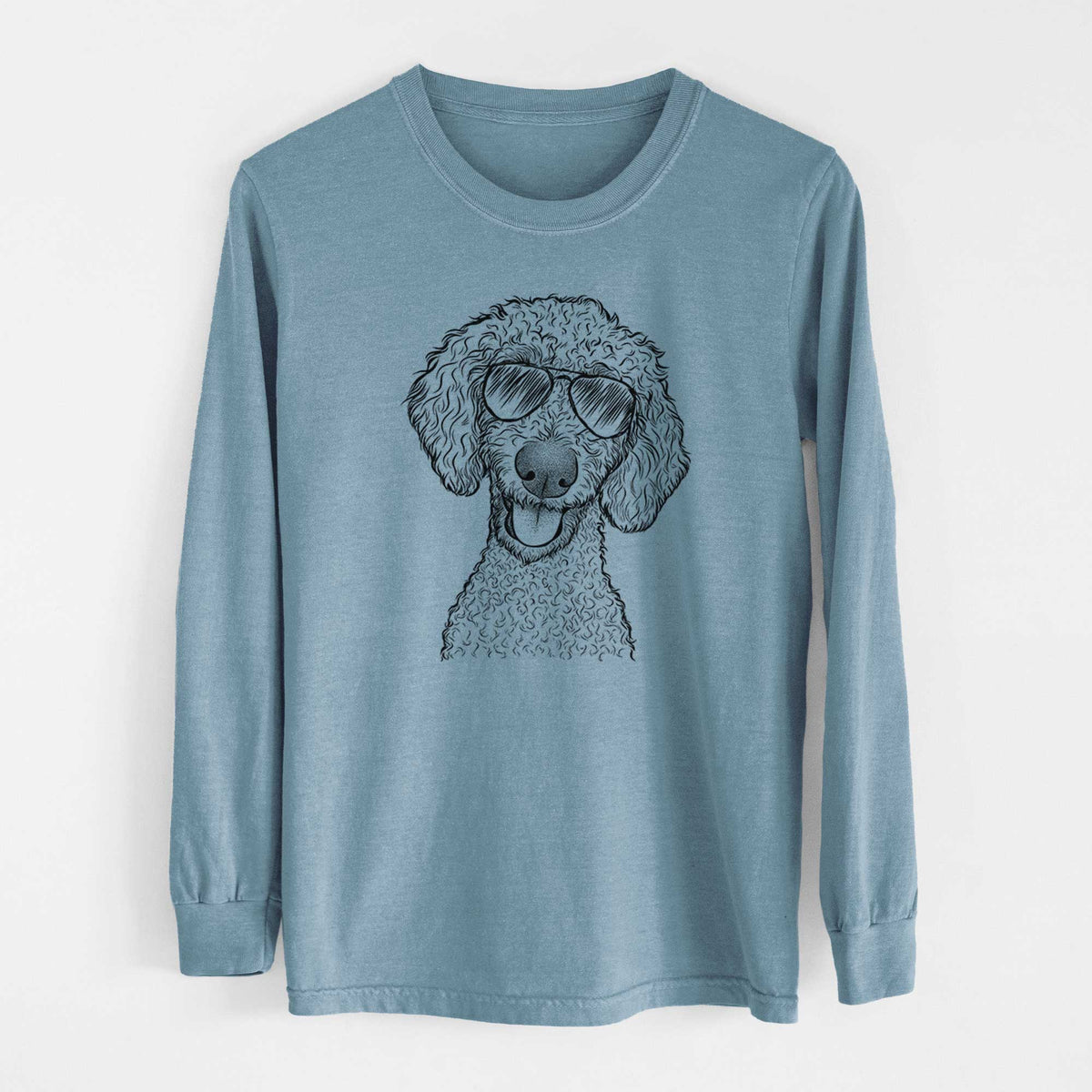 Aviator Fenway the Goldendoodle - Men's Heavyweight 100% Cotton Long Sleeve