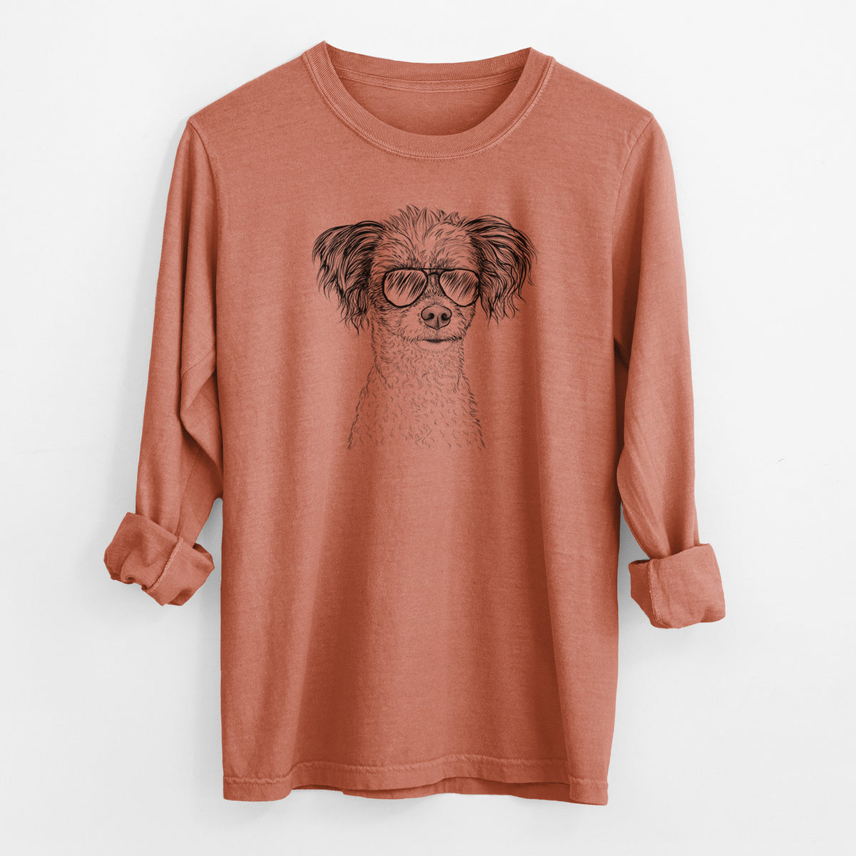 Aviator Finley the Papillon Mix - Men's Heavyweight 100% Cotton Long Sleeve