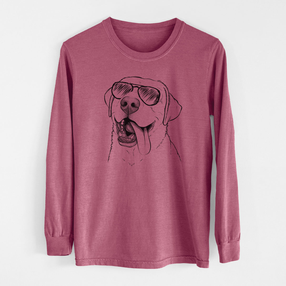 Aviator Finn the Labrador Retriever - Men's Heavyweight 100% Cotton Long Sleeve