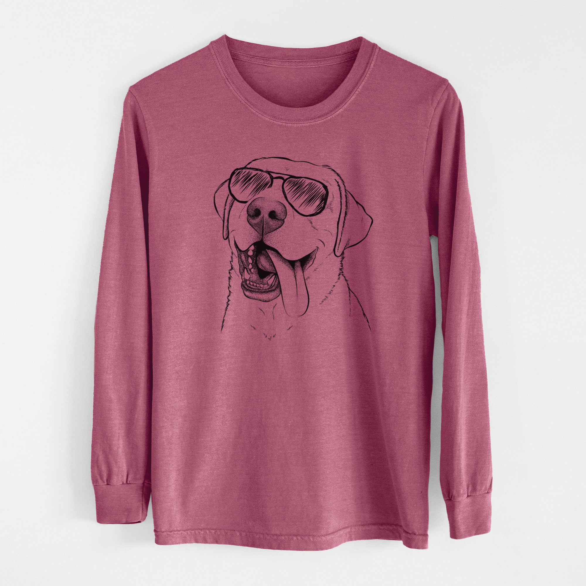 Aviator Finn the Labrador Retriever - Men's Heavyweight 100% Cotton Long Sleeve