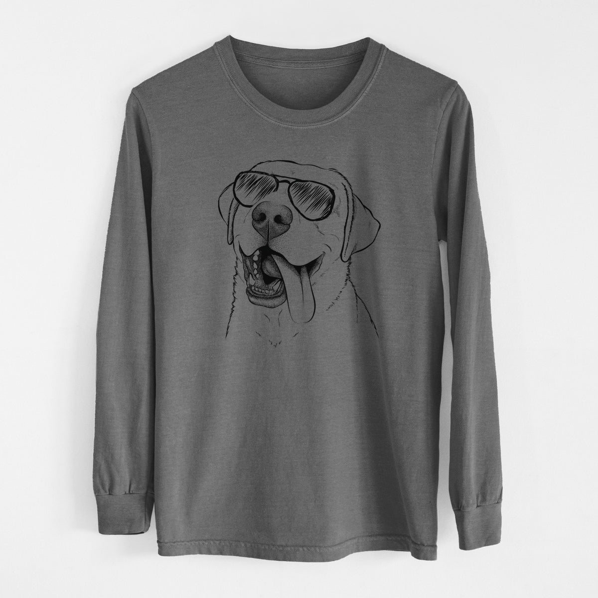 Aviator Finn the Labrador Retriever - Men&#39;s Heavyweight 100% Cotton Long Sleeve