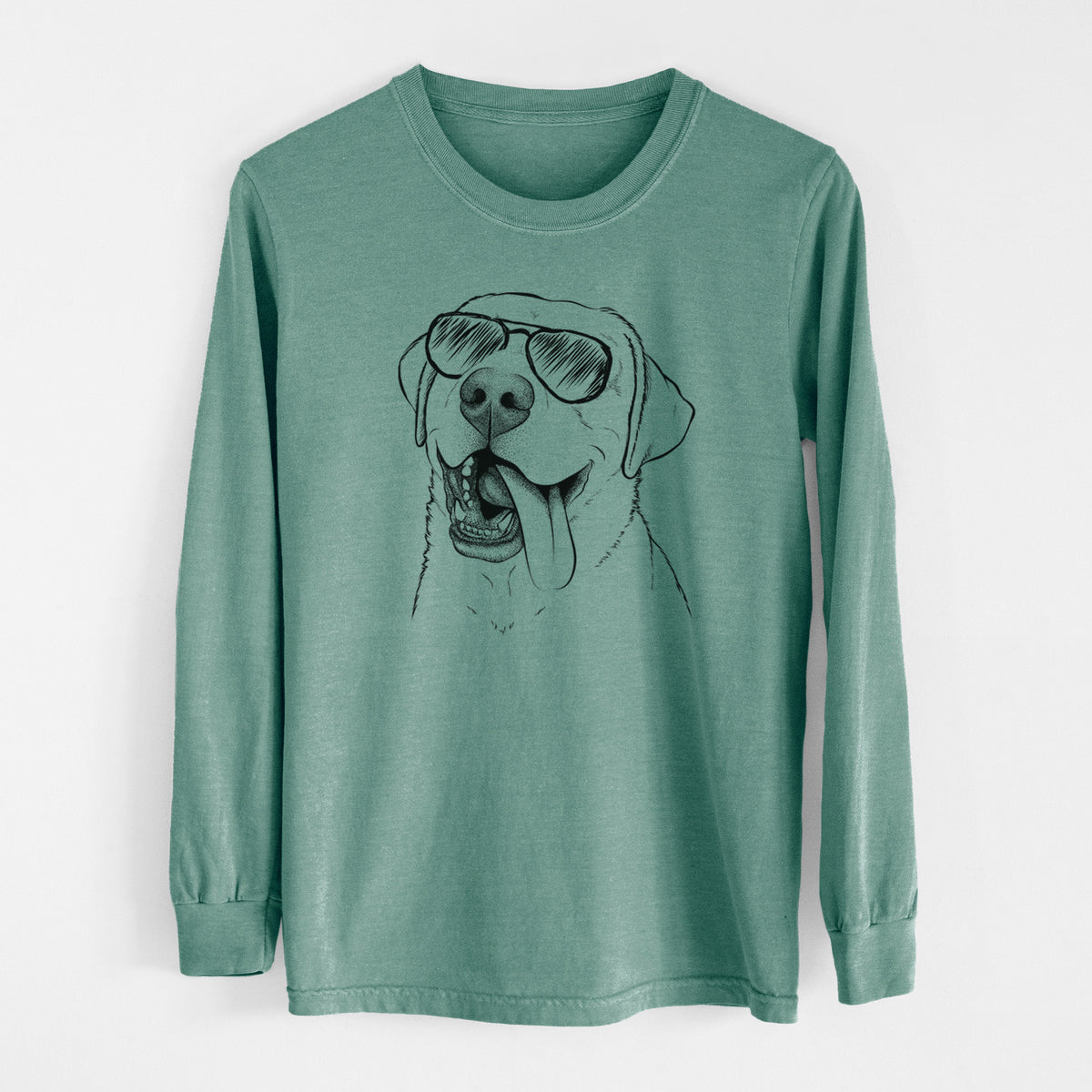 Aviator Finn the Labrador Retriever - Men's Heavyweight 100% Cotton Long Sleeve