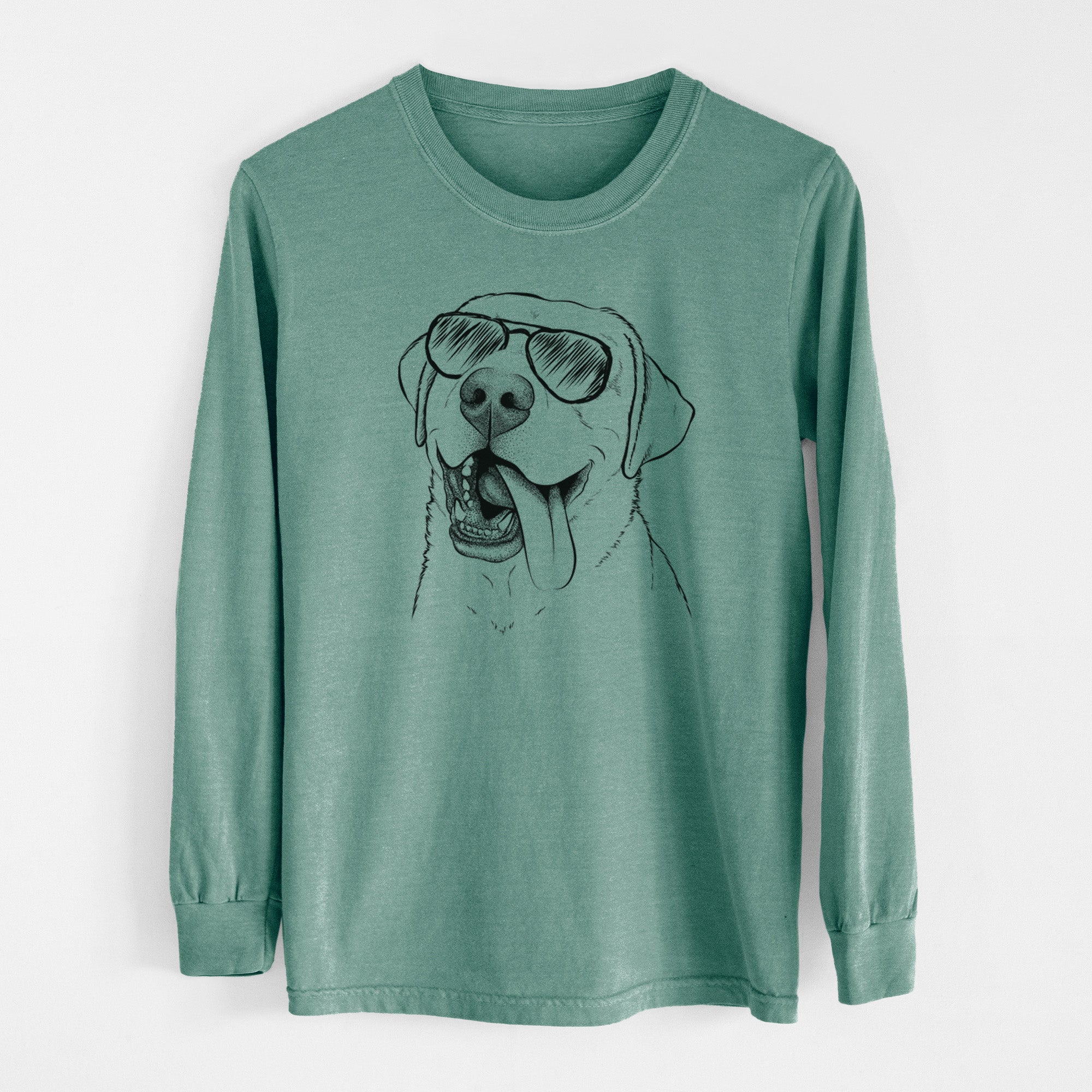 Aviator Finn the Labrador Retriever - Men's Heavyweight 100% Cotton Long Sleeve