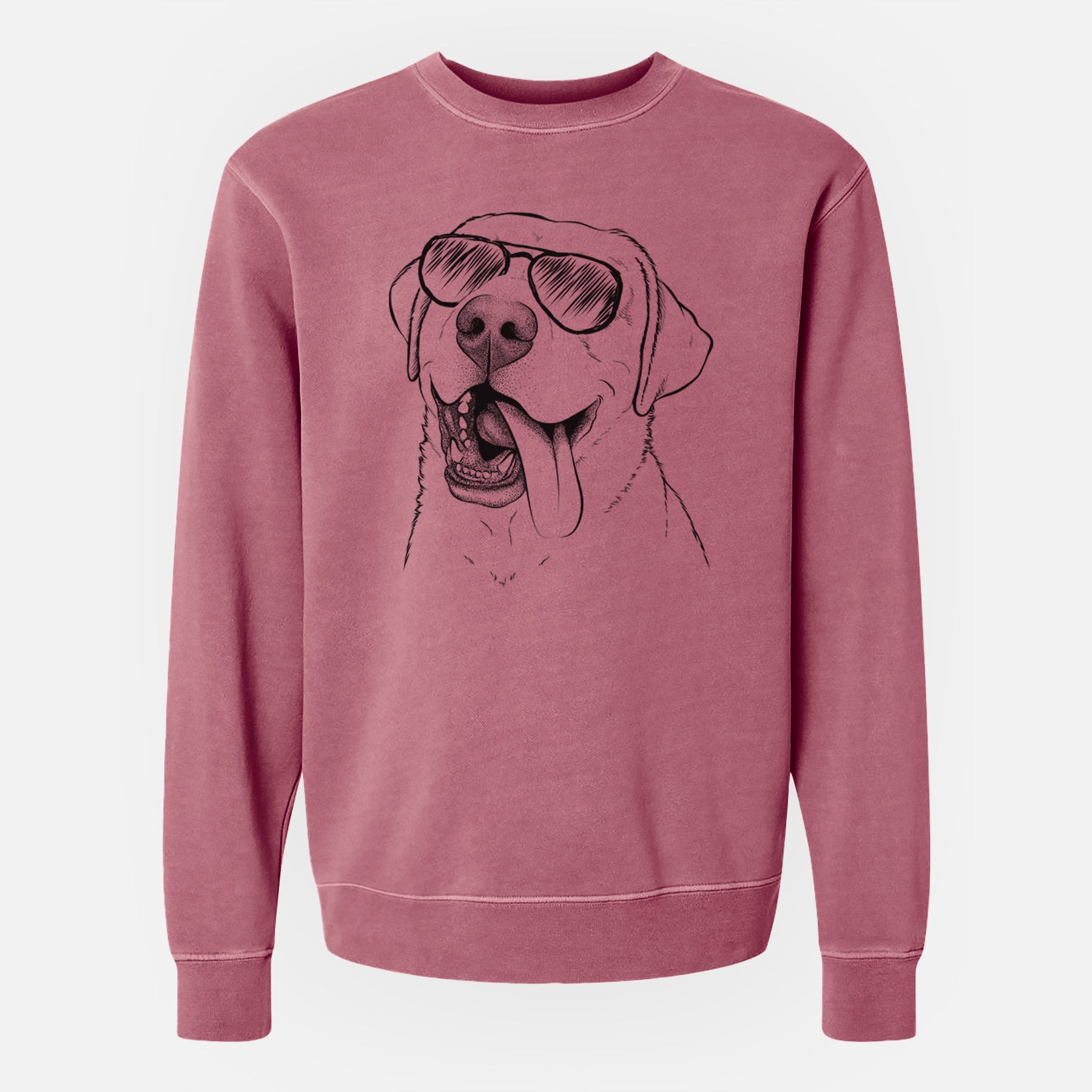 Aviator Finn the Labrador Retriever - Unisex Pigment Dyed Crew Sweatshirt