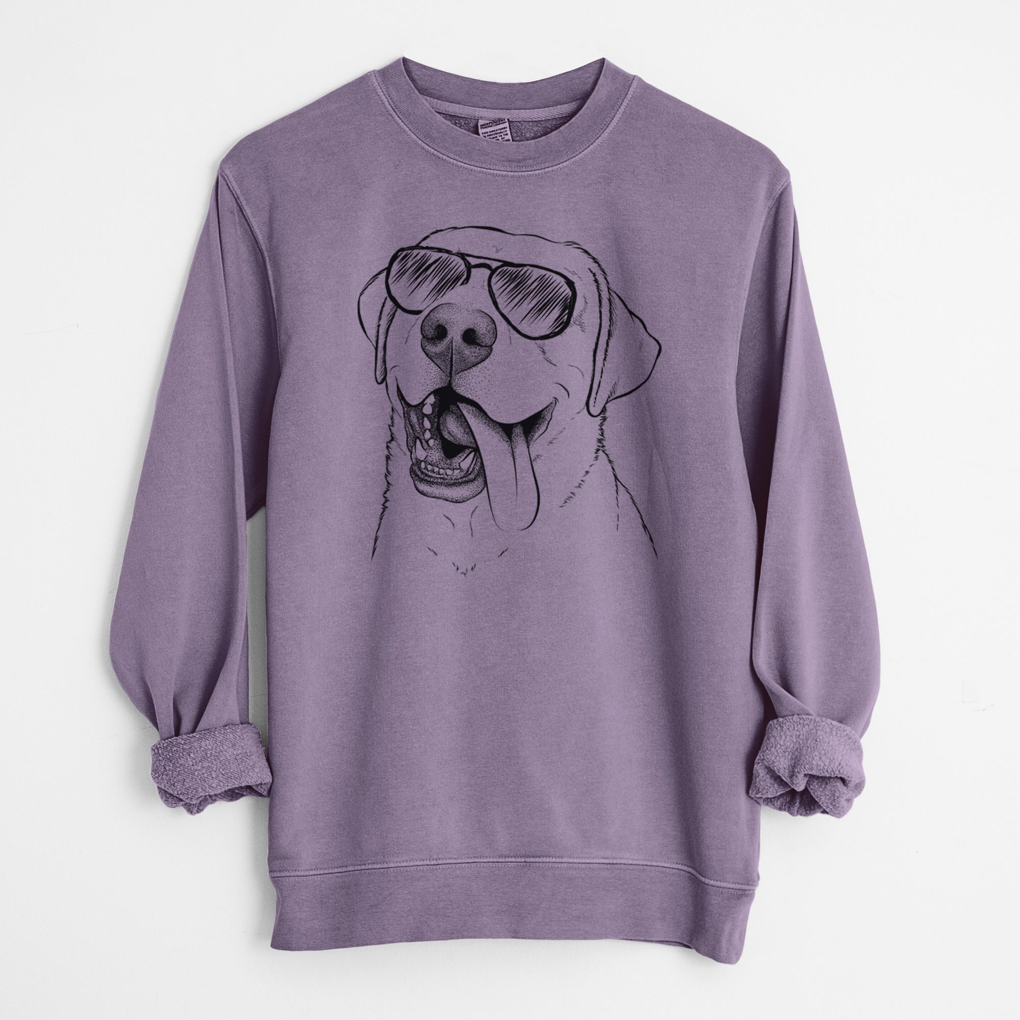 Aviator Finn the Labrador Retriever - Unisex Pigment Dyed Crew Sweatshirt