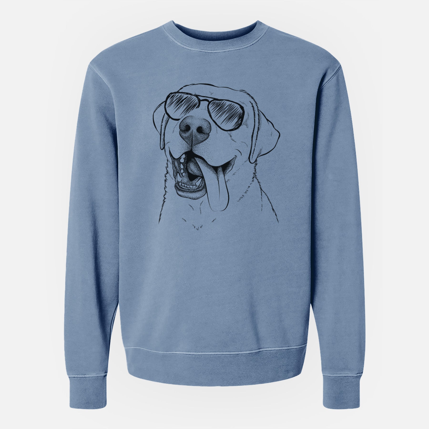 Aviator Finn the Labrador Retriever - Unisex Pigment Dyed Crew Sweatshirt