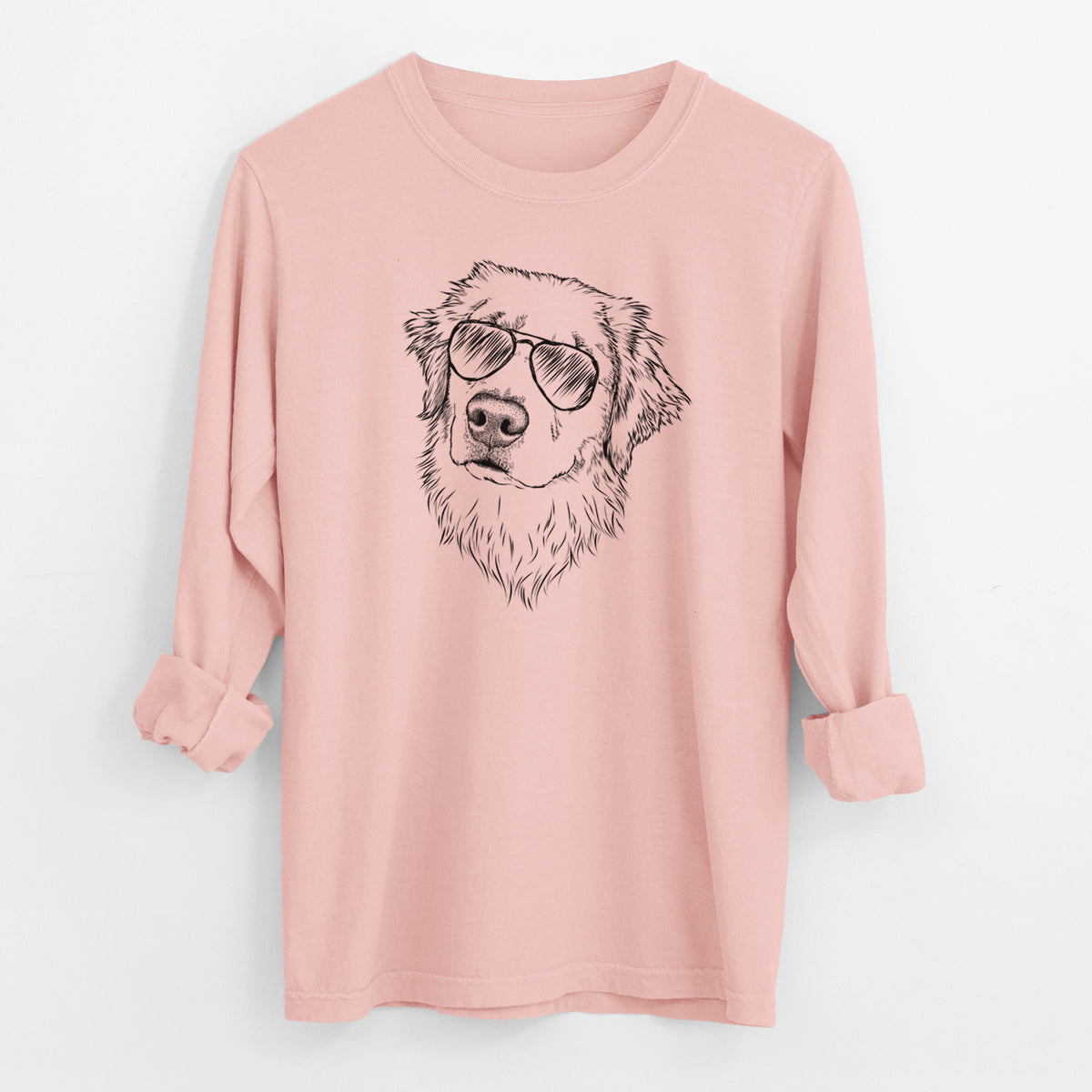 Aviator Fiona the Golden Retriever - Men's Heavyweight 100% Cotton Long Sleeve
